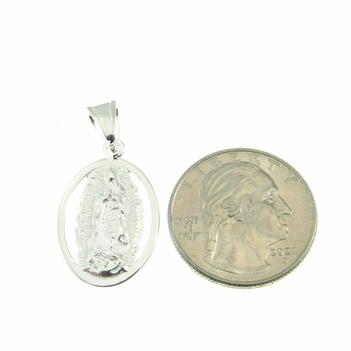 Solid 925 Sterling Silver Virgin Mary Pendant – Our Lady of Guadalupe Necklace Medal, Religious Jewelry, Catholic Charm, Spiritual Gift