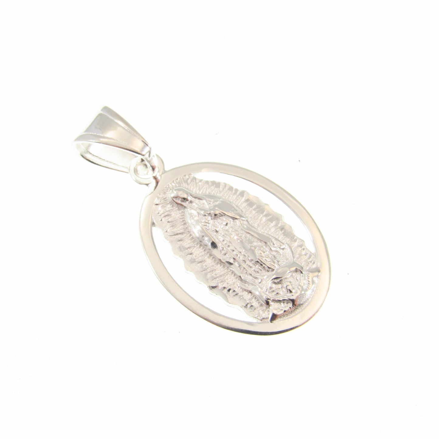 Solid 925 Sterling Silver Virgin Mary Pendant – Our Lady of Guadalupe Necklace Medal, Religious Jewelry, Catholic Charm, Spiritual Gift