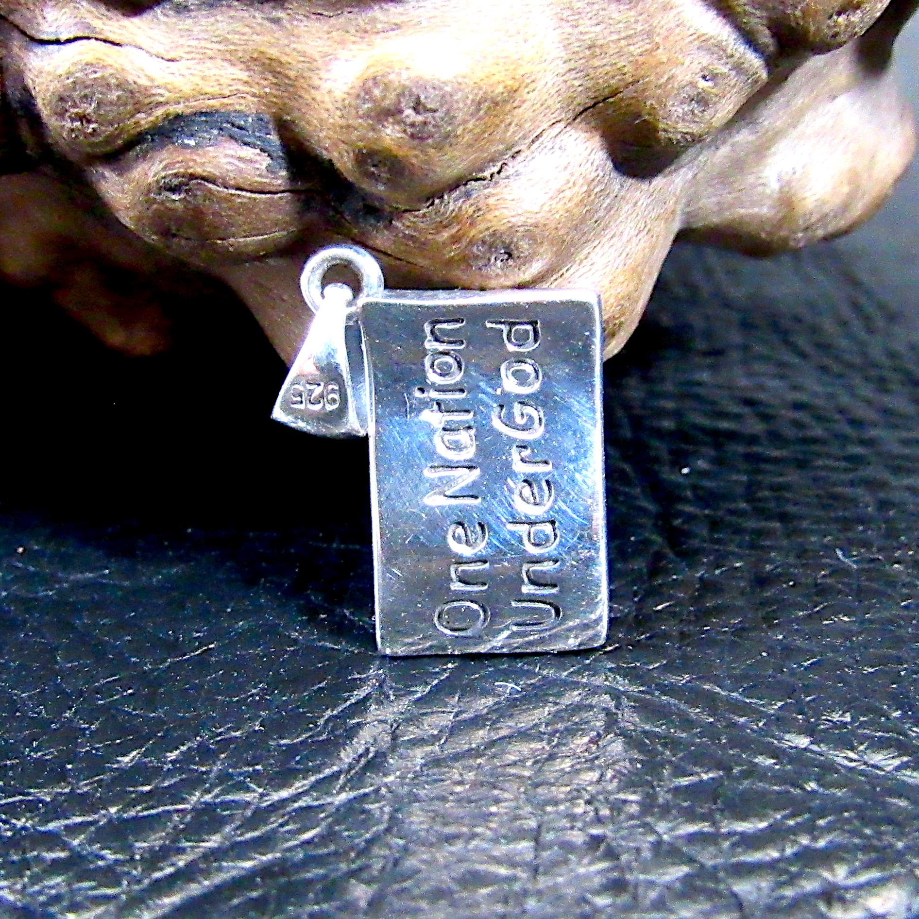 Solid 925 Sterling Silver American Flag Pendant – "One Nation Under God" Patriotic Necklace Charm – Small USA Flag Jewelry for Men or Women