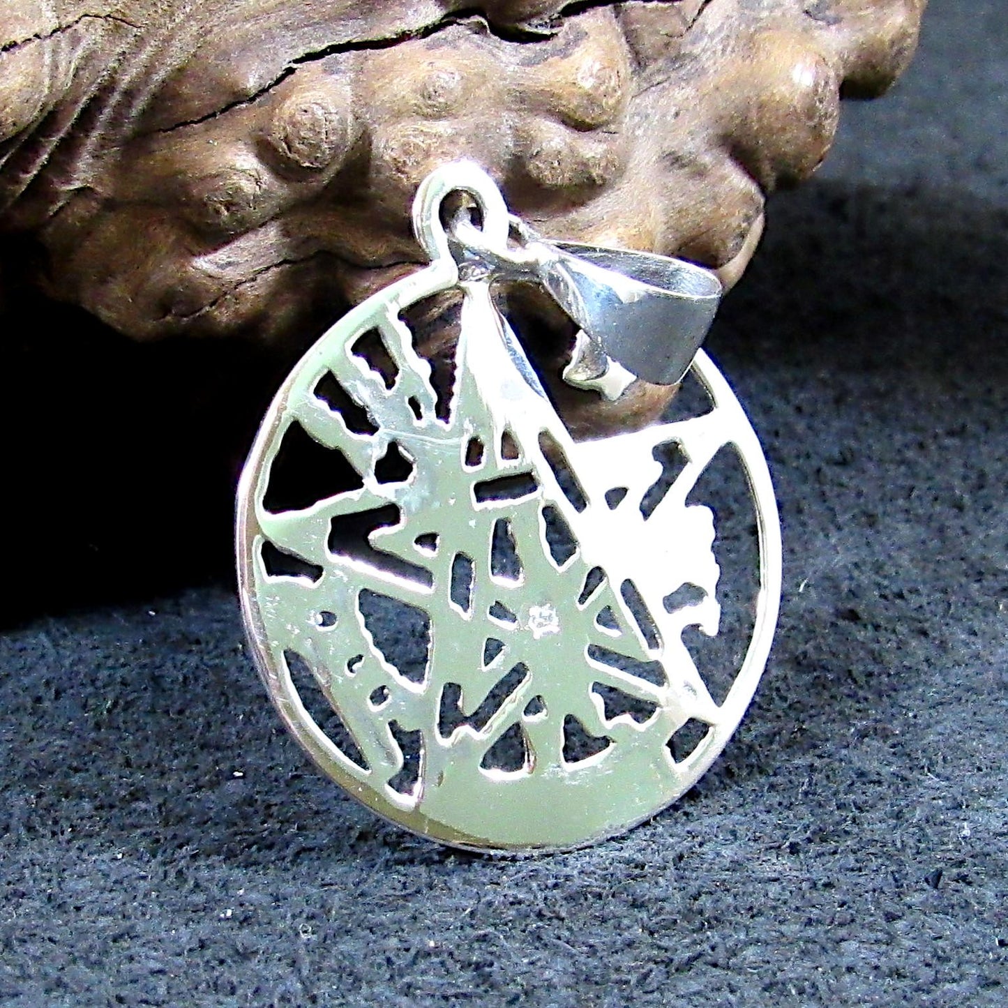 Solid 925 Sterling Silver Tetragrammaton Pendant – Ritual Protection Pentacle – Occult Ceremonial Talisman – Wiccan Pagan Witch Jewelry
