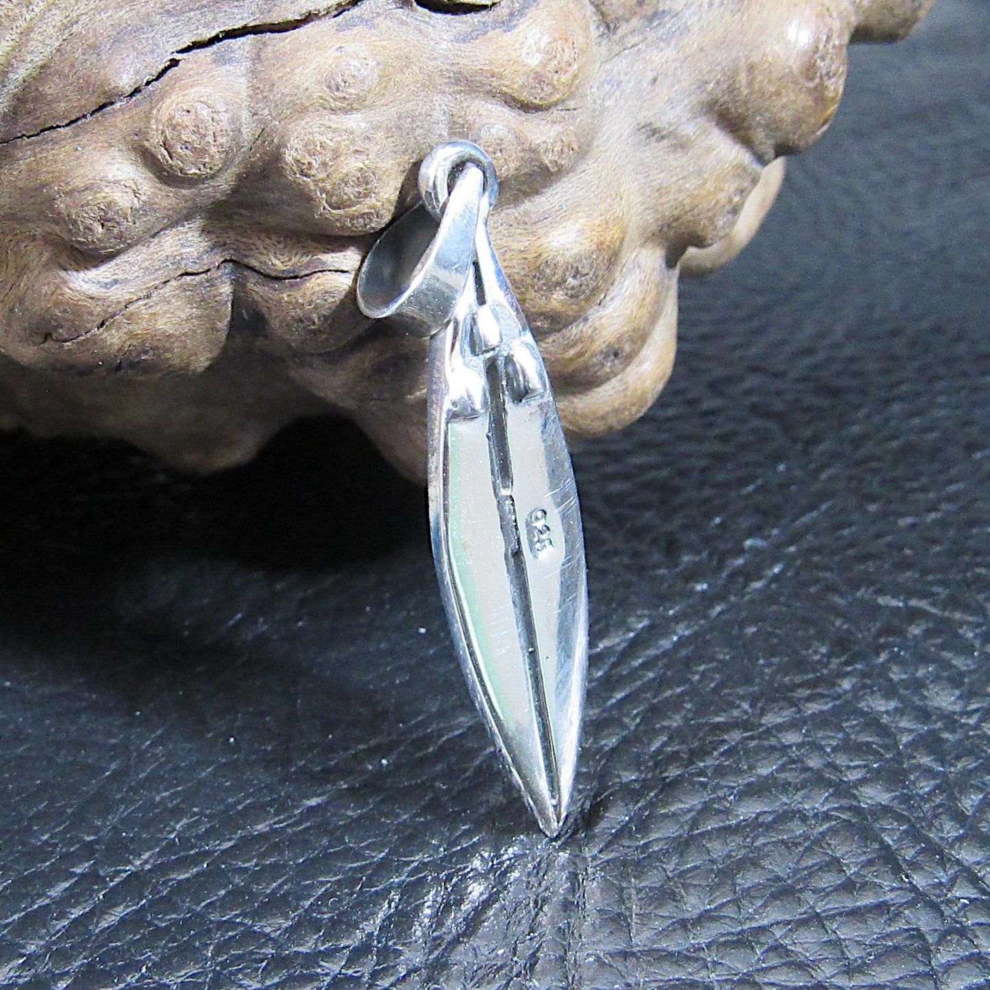 Solid 925 Sterling Silver Surfboard Pendant, Handcrafted Tropical Beach Necklace Charm, Ocean Lover & Beachcomber Gift