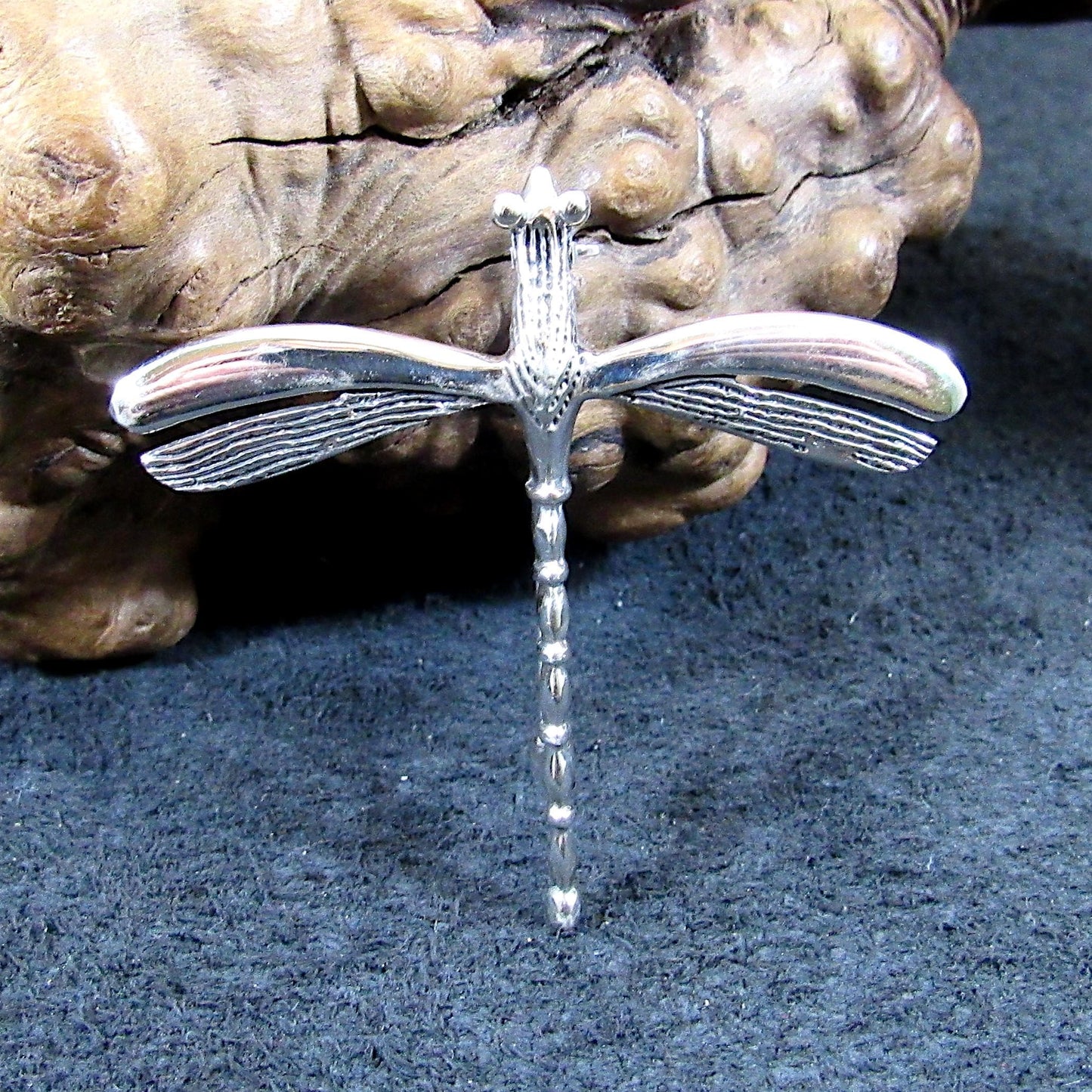 Solid 925 Sterling Silver Dragonfly Brooch, Nature Pin, Insect Jewelry Gift, Botanical Symbol of Transformation, Gardencore Woodland Jewelry