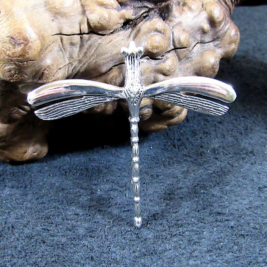 Solid 925 Sterling Silver Dragonfly Brooch, Nature Pin, Insect Jewelry Gift, Botanical Symbol of Transformation, Gardencore Woodland Jewelry
