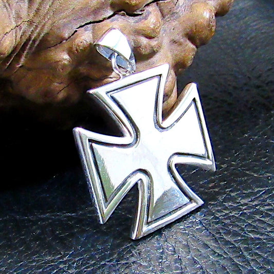 Solid 925 Sterling Silver Croix Pattee (Patty) Iron Cross Pendant Masonic Freemason Cross, Choose Small, Medium or Large