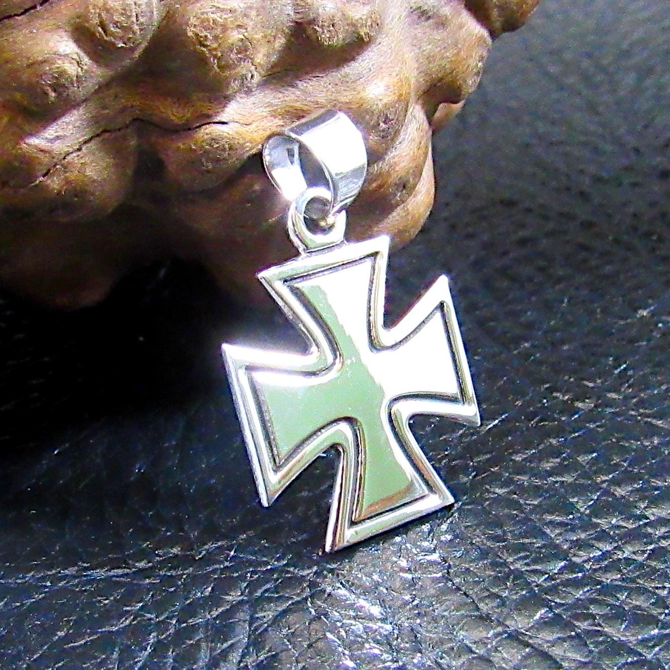 Solid 925 Sterling Silver Croix Pattee (Patty) Iron Cross Pendant Masonic Freemason Cross, Choose Small, Medium or Large