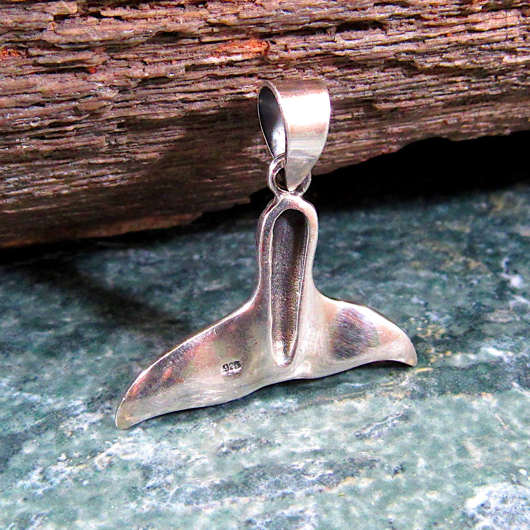 Mermaid Tail Pendant - Solid 925 Sterling Silver - Whale Tail Necklace Charm - Handcrafted Nautical Jewelry, Unique Design, Ocean Lover Gift