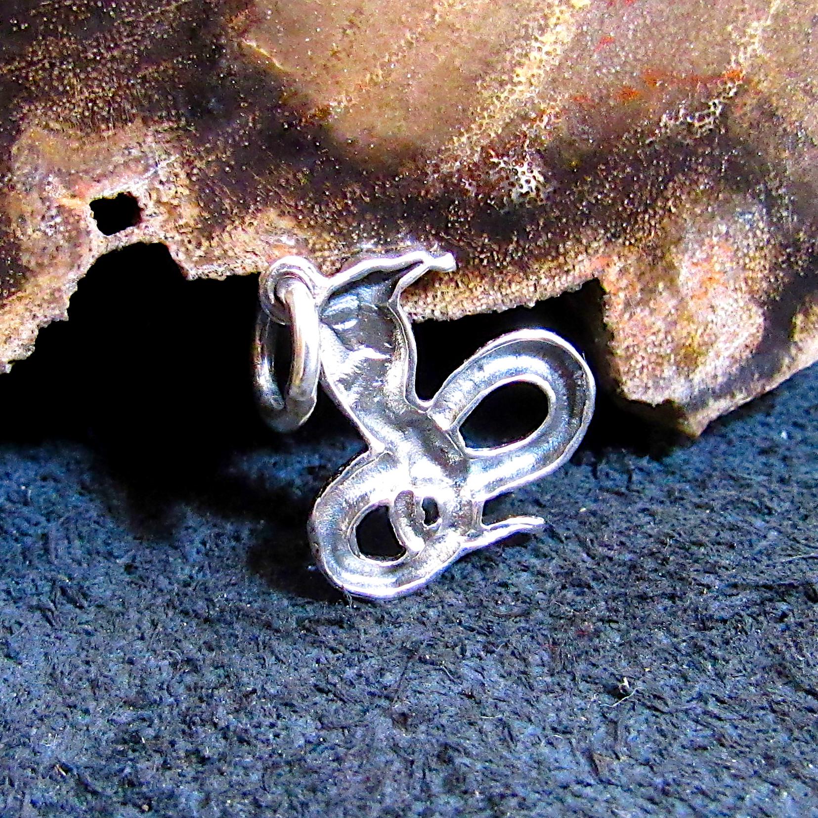 Solid 925 Sterling Silver Cobra Snake Pendant, Snake Charming Dancing Cobra, Gothic Reptile Jewelry, Serpent Necklace Charm