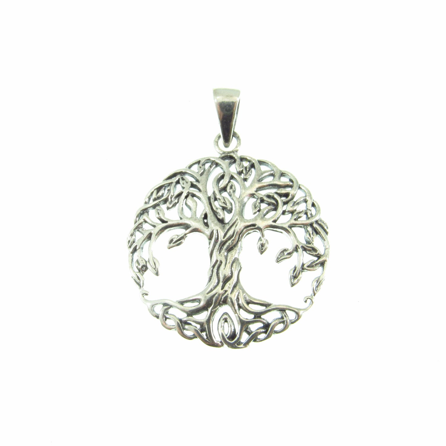 Solid 925 Sterling Silver Tree of Life Pendant – Celtic Knotwork Jewelry – Sacred Geometry Amulet – Norse Gift, Silver Nature Necklace Charm