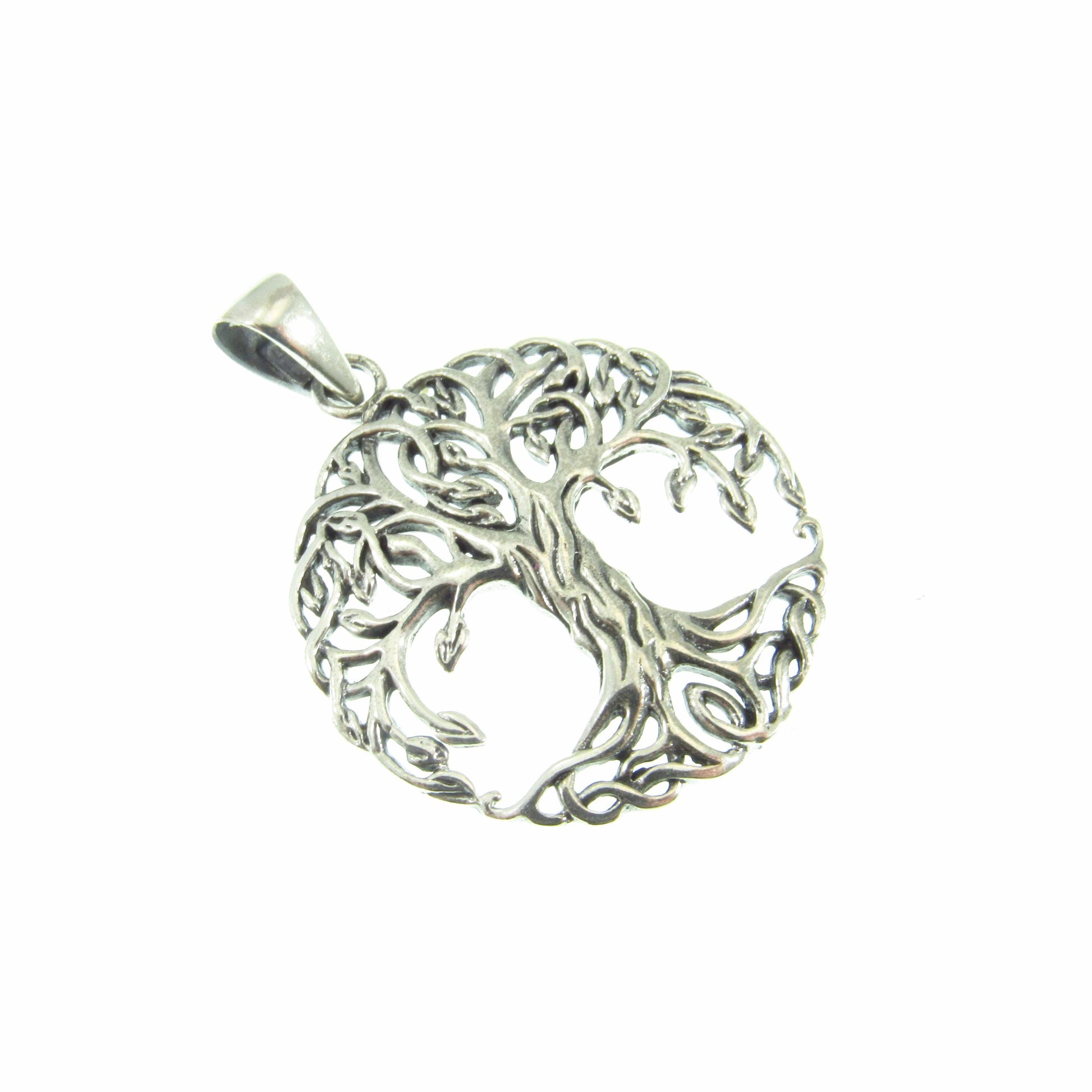 Solid 925 Sterling Silver Tree of Life Pendant – Celtic Knotwork Jewelry – Sacred Geometry Amulet – Norse Gift, Silver Nature Necklace Charm