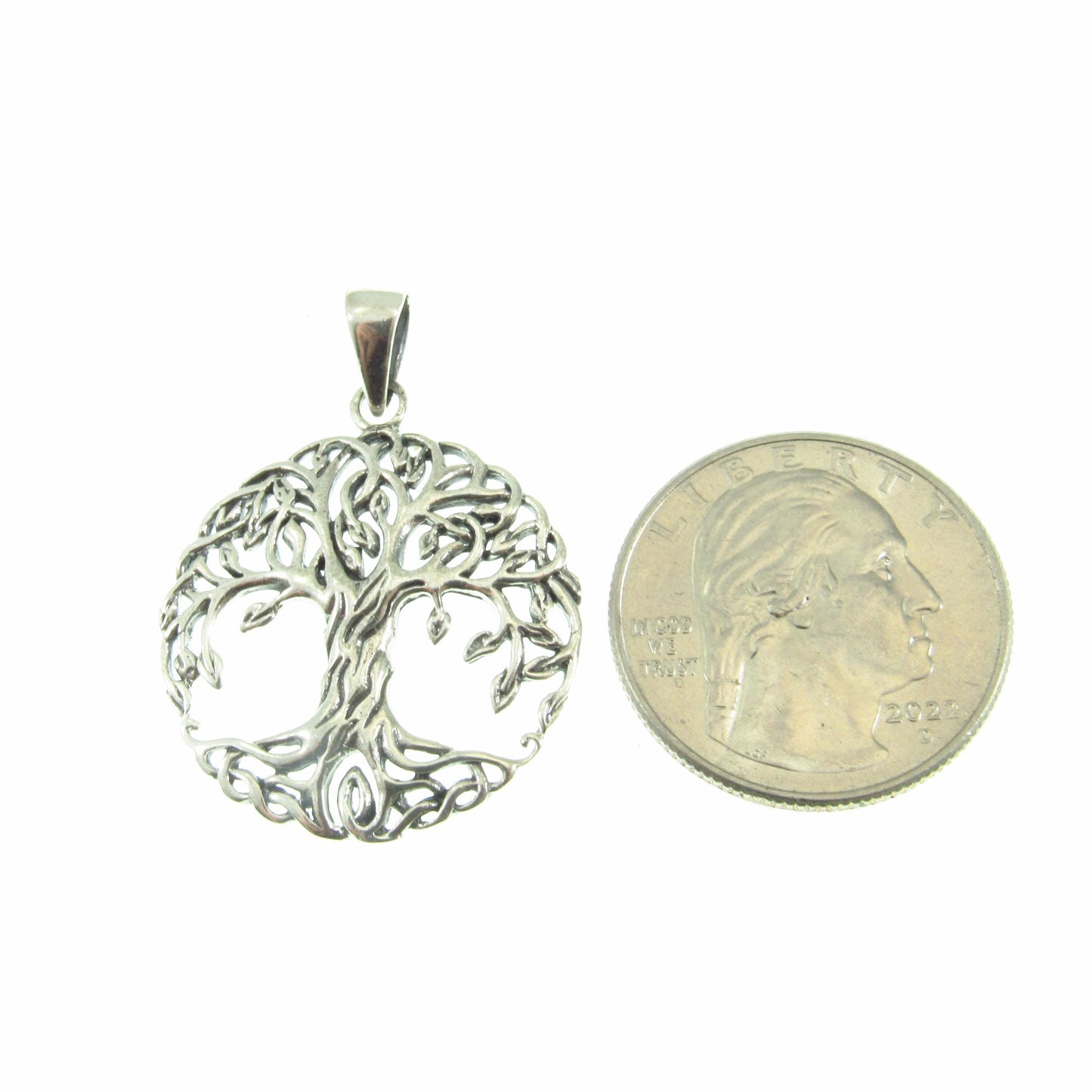 Solid 925 Sterling Silver Tree of Life Pendant – Celtic Knotwork Jewelry – Sacred Geometry Amulet – Norse Gift, Silver Nature Necklace Charm