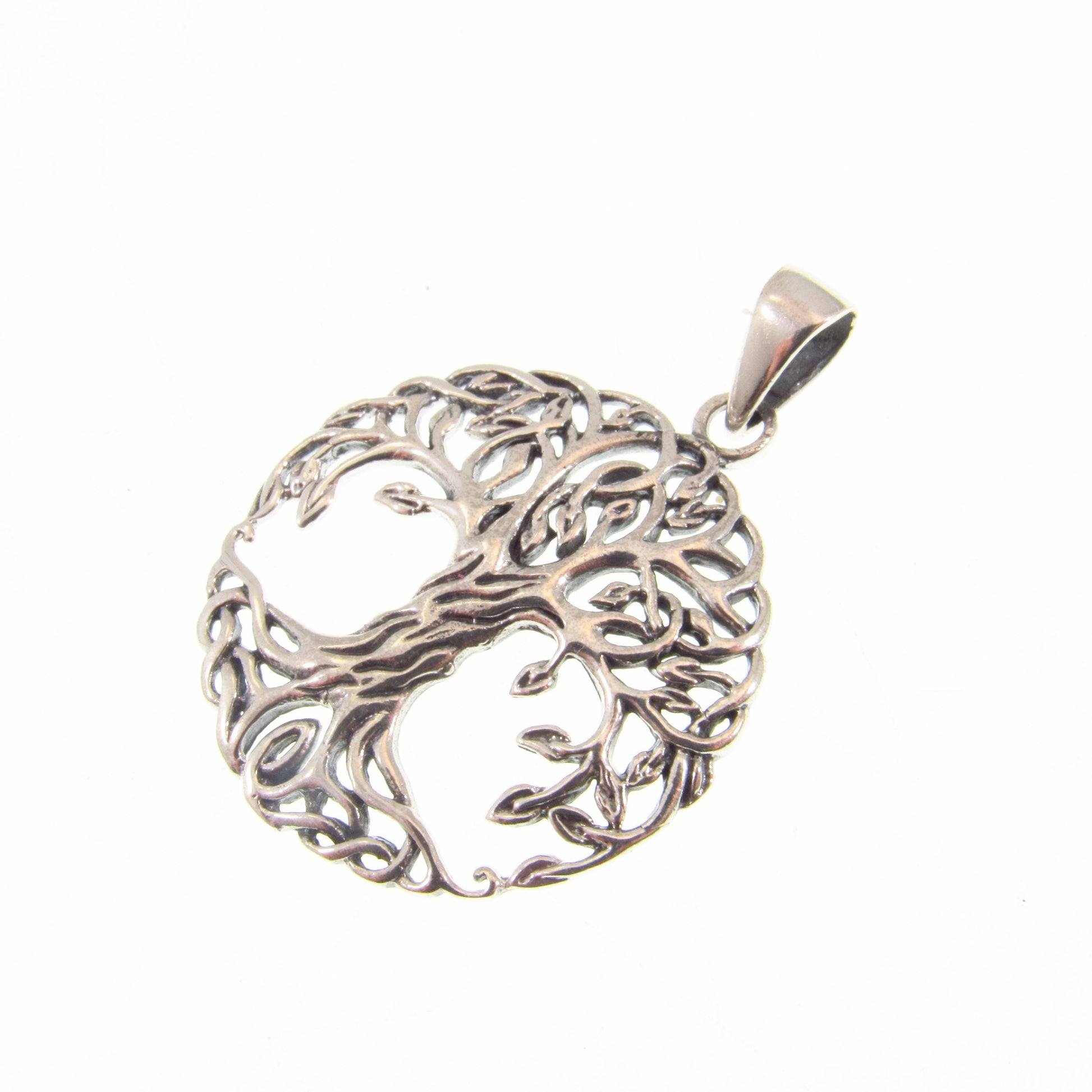 Solid 925 Sterling Silver Tree of Life Pendant – Celtic Knotwork Jewelry – Sacred Geometry Amulet – Norse Gift, Silver Nature Necklace Charm