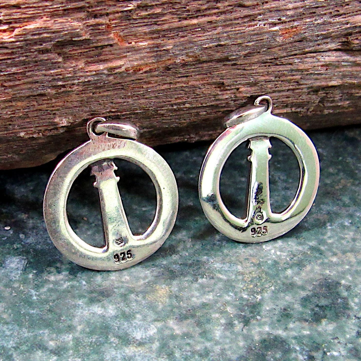 Solid 925 Sterling Silver Lighthouse Pendant With Black or Red Enamel, Watchtower Beacon Charm, "You Are My Guiding Light" Nautical Jewelry