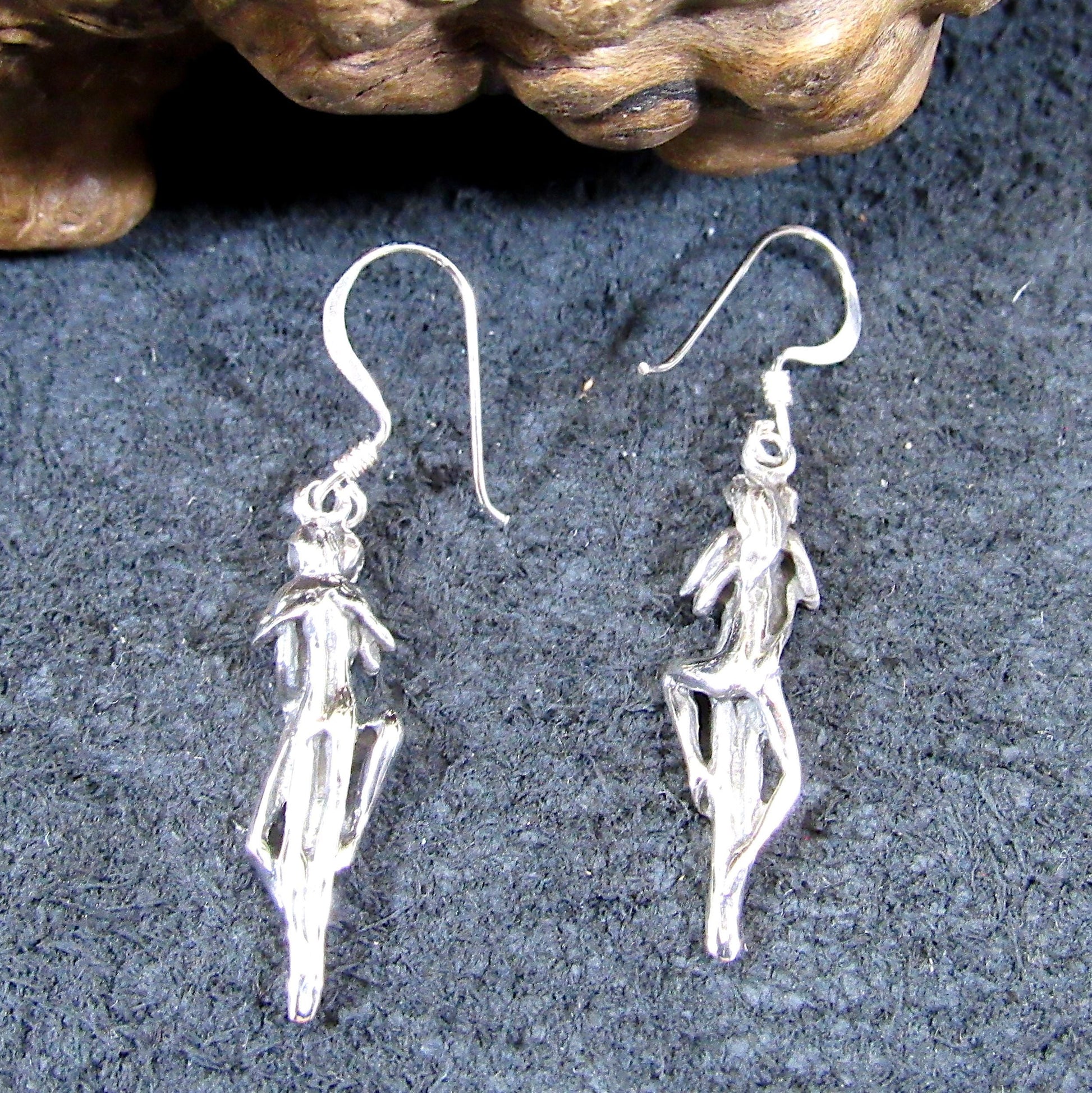 Solid 925 Sterling Silver 3D Kama Sutra Earrings, Handcrafted Drop Dangle Hook Earrings, Lovers Embrace Post, Erotic Abstract Jewelry