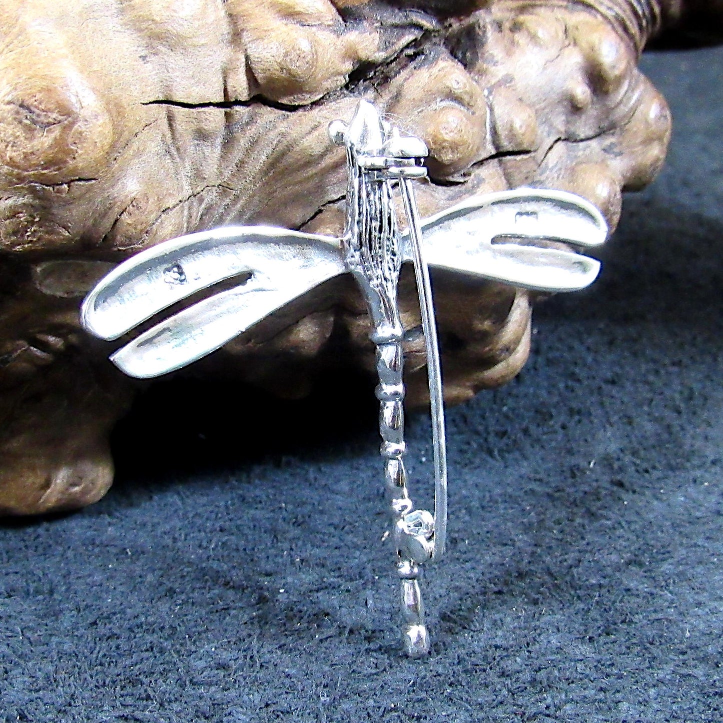Solid 925 Sterling Silver Dragonfly Brooch, Nature Pin, Insect Jewelry Gift, Botanical Symbol of Transformation, Gardencore Woodland Jewelry