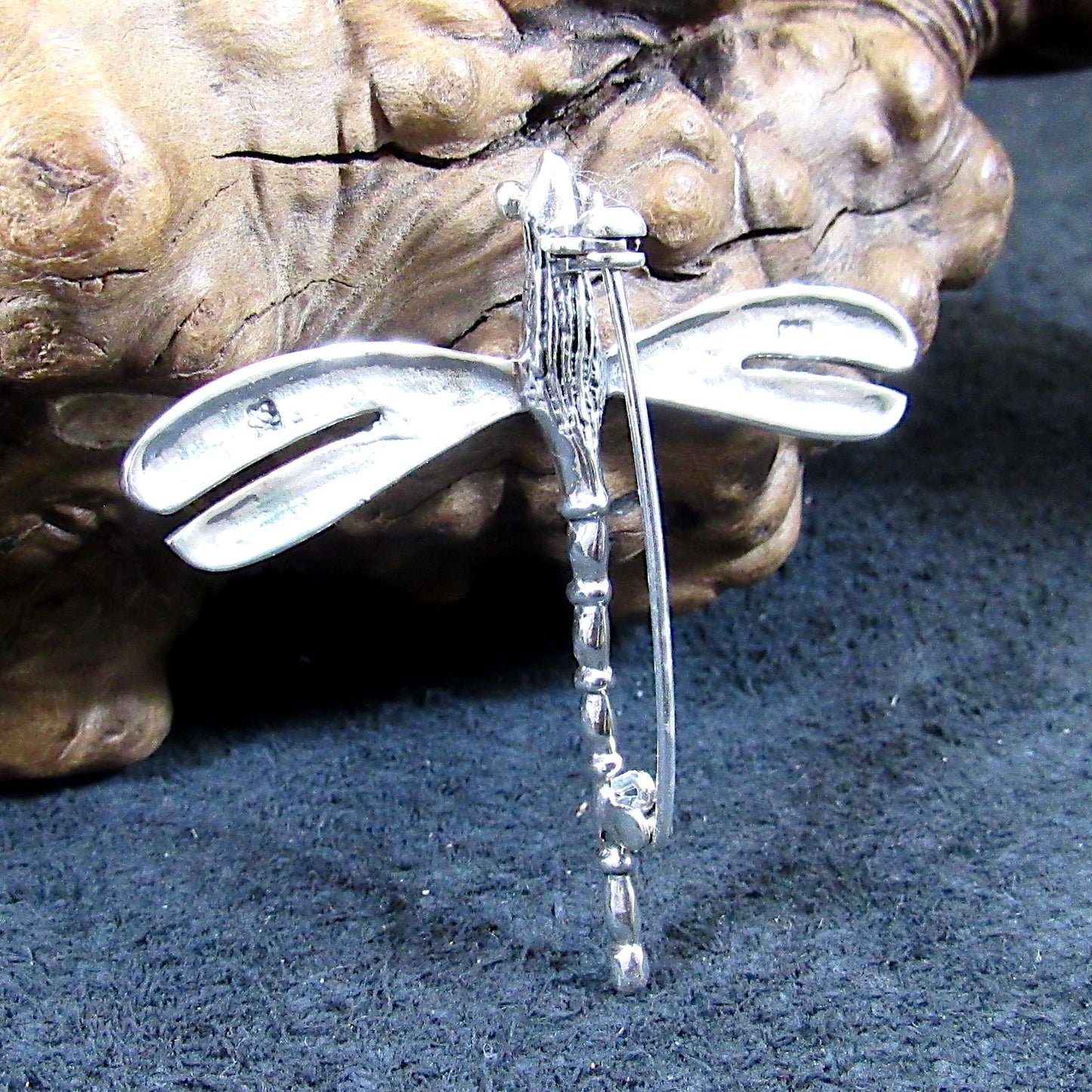 Solid 925 Sterling Silver Dragonfly Brooch, Nature Pin, Insect Jewelry Gift, Botanical Symbol of Transformation, Gardencore Woodland Jewelry