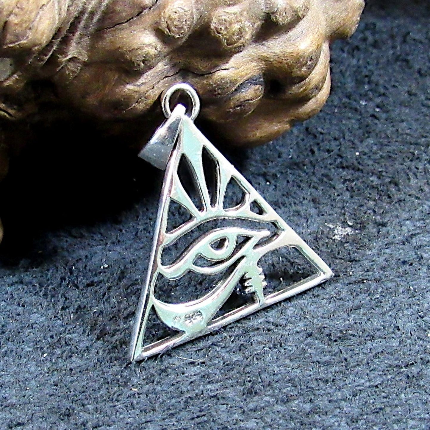 Solid 925 Sterling Silver Eye of Providence Pendant – Illuminati Triangle Necklace Amulet, Masonic Jewelry, Occult Symbol, Esoteric Gift