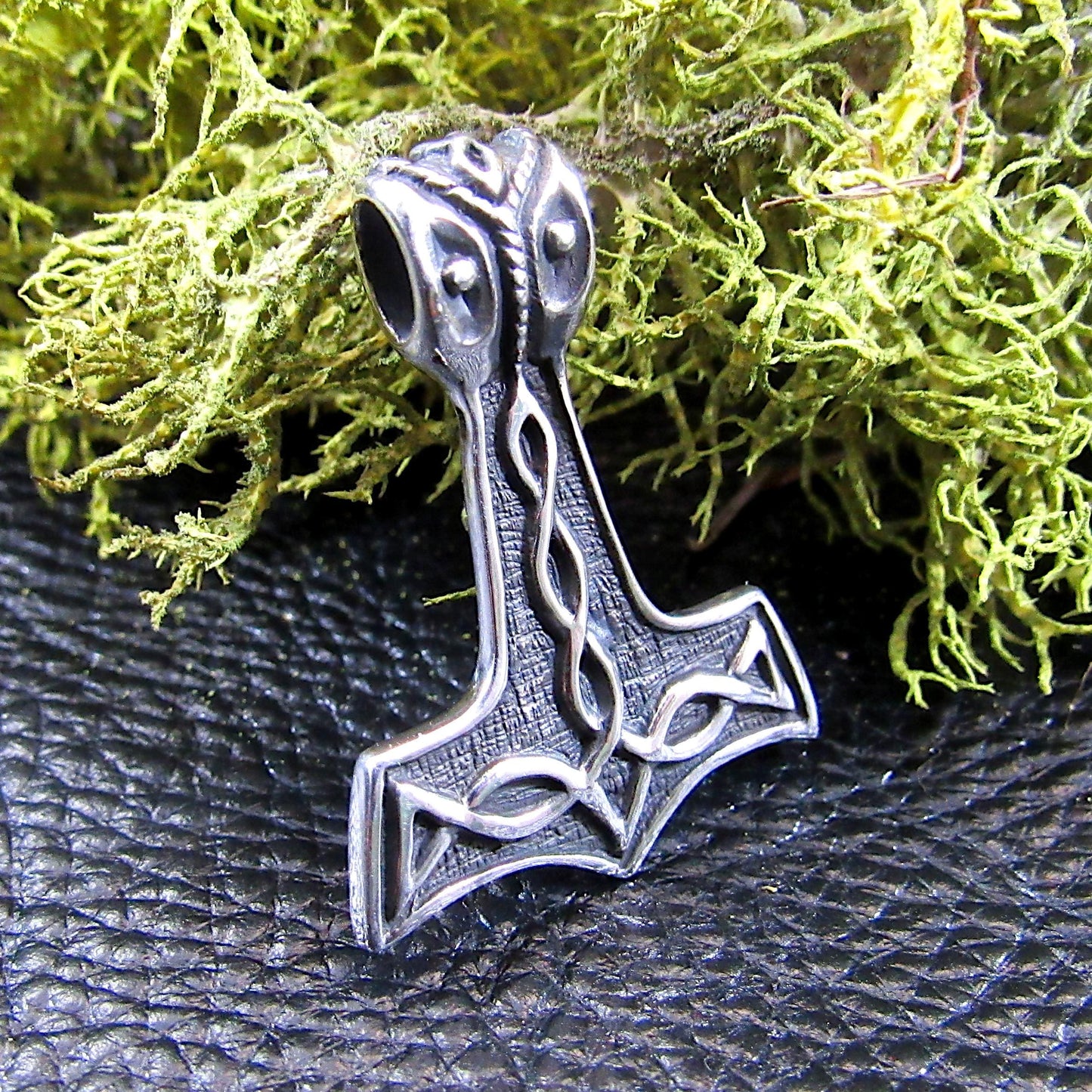Solid 925 Sterling Silver Thor's Hammer Slide Pendant, Mjolnir Necklace Charm, Viking Jewelry, Norse Amulet, Woodland Cottagecore Jewelry