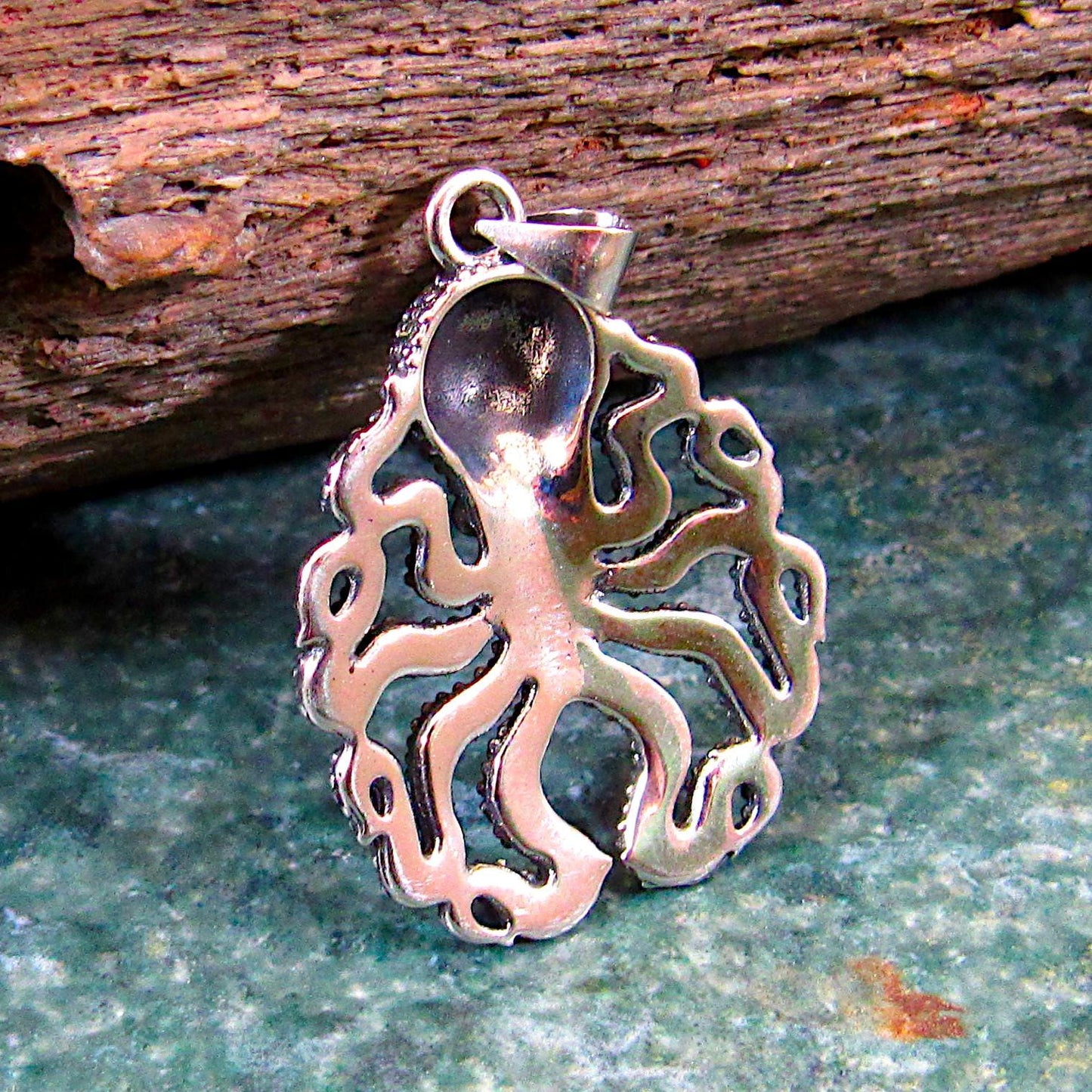 Solid 925 Sterling Silver Octopus Pendant – Kraken Jewelry for Men or Women, Nautical Tentacle Sea Creature Necklace Charm, Ocean Lover Gift