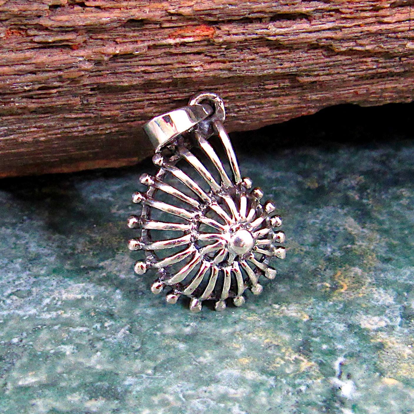 Solid 925 Sterling Silver Seashell Pendant, Spiral Nautilus Charm, Beachcomber Gift, Ocean Inspired Sea Life Charm, Summer Beach Jewelry
