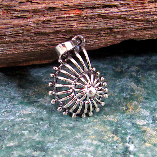 Solid 925 Sterling Silver Seashell Pendant, Spiral Nautilus Charm, Beachcomber Gift, Ocean Inspired Sea Life Charm, Summer Beach Jewelry