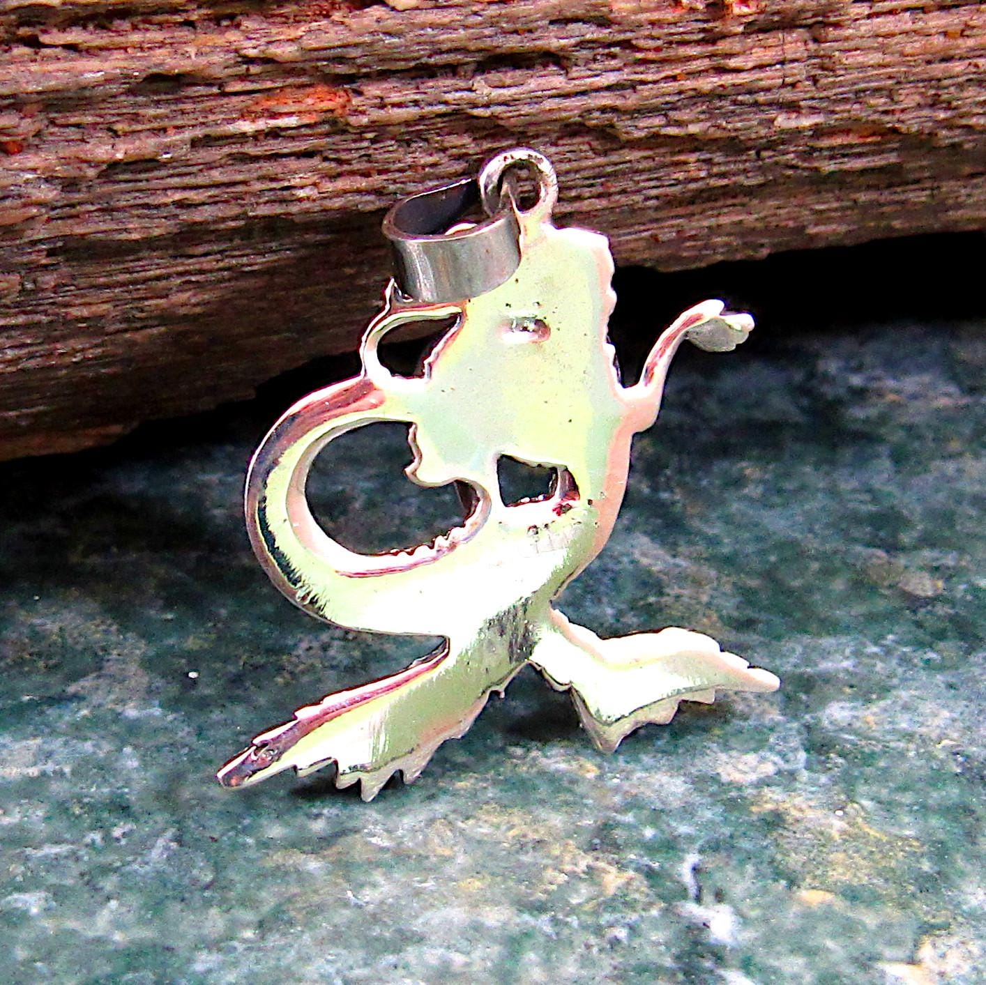 Solid 925 Sterling Silver Mermaid Pendant, Sea Witch Charm, Ocean Nymph Necklace Pendant, Mermaidcore Jewelry, Nautical Beach Love Gift