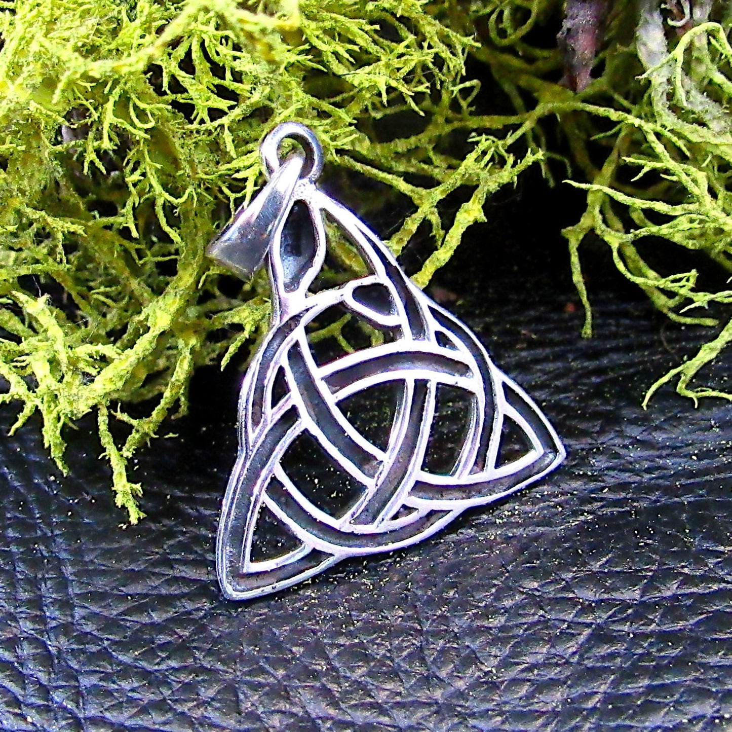 Solid 925 Sterling Silver Celtic Trinity Knot Snake Pendant, Ouroboros Triangle, Viking Triquetra Knot Pyramid Amulet, Gothic Jewelry Gift