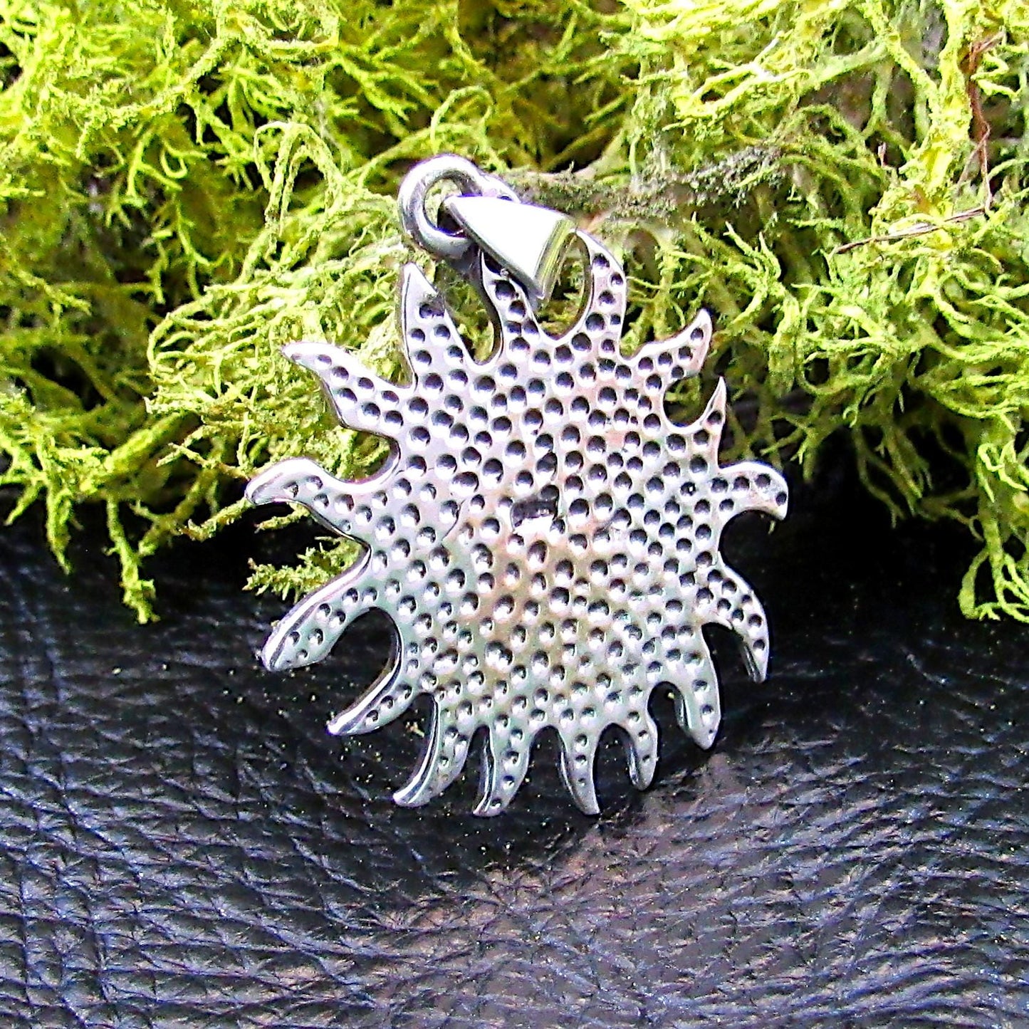 Solid 925 Sterling Silver Celtic Sun Pendant – Triquetra Solar Knot Necklace Charm – Paganism Festival Jewelry – Wiccan Fire Symbol