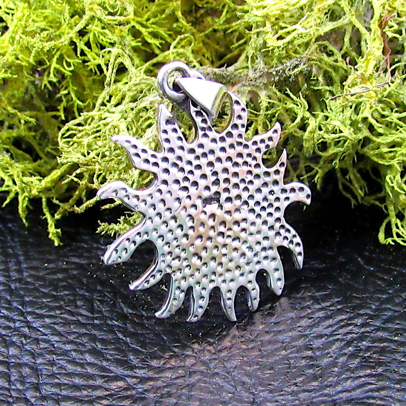 Solid 925 Sterling Silver Celtic Sun Pendant – Triquetra Solar Knot Necklace Charm – Paganism Festival Jewelry – Wiccan Fire Symbol