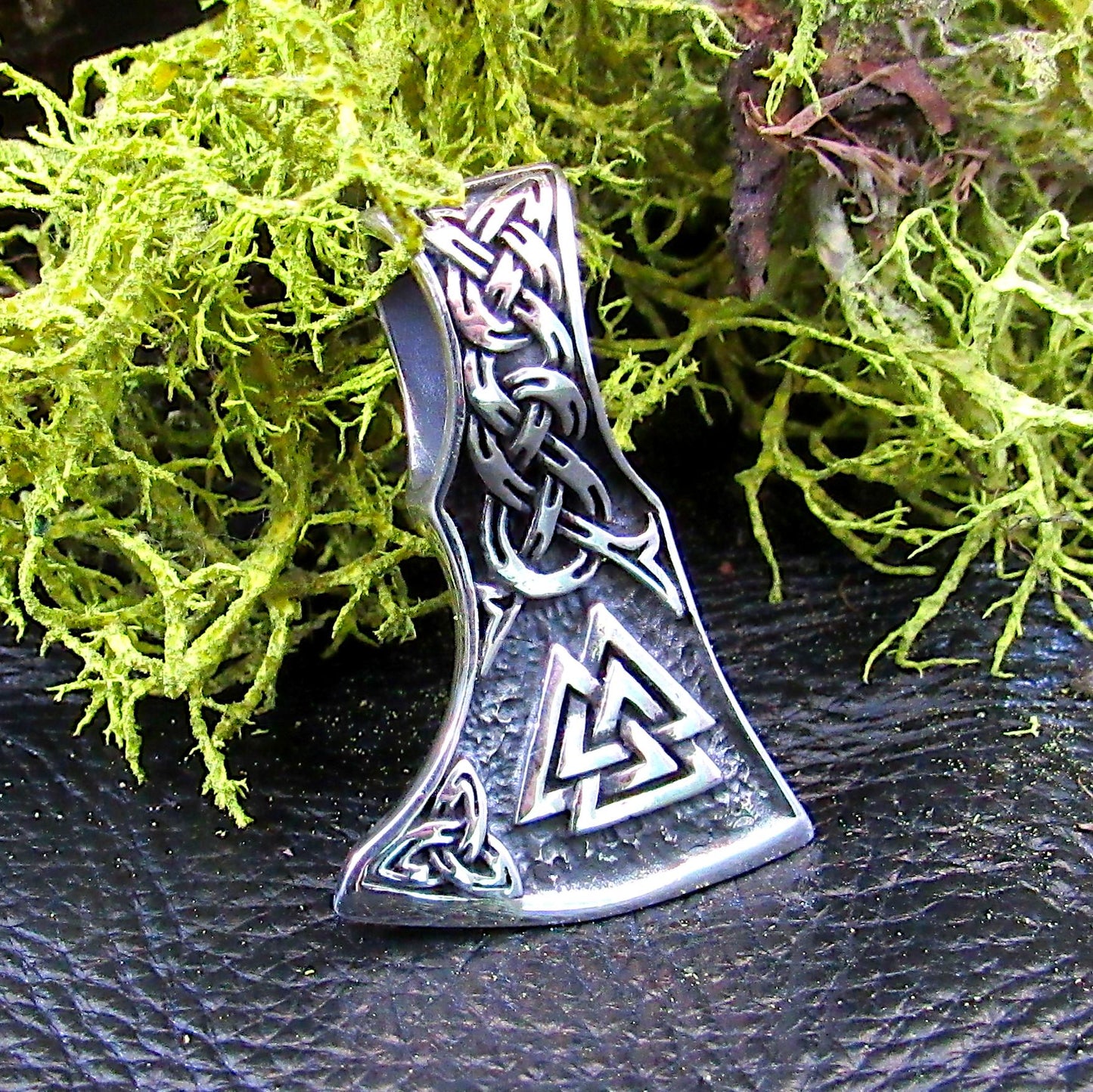 Solid 925 Sterling Silver Mens Thor's Hammer Mjollnir Slide Pendant - Norse Amulet with Valknut Symbol - Celtic Jewelry - Infinity Knotwork