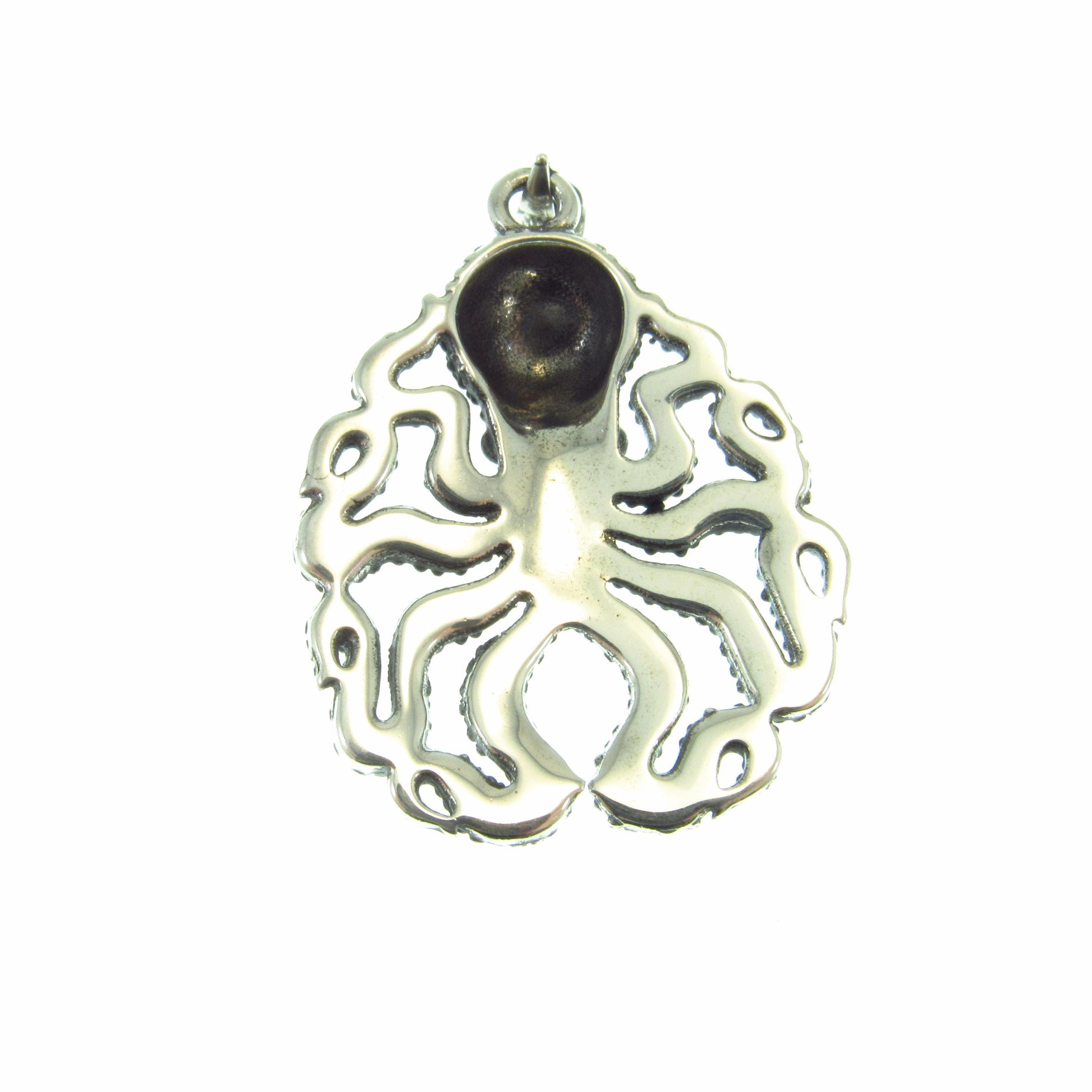 Solid 925 Sterling Silver Octopus Pendant – Kraken Jewelry for Men or Women, Nautical Tentacle Sea Creature Necklace Charm, Ocean Lover Gift