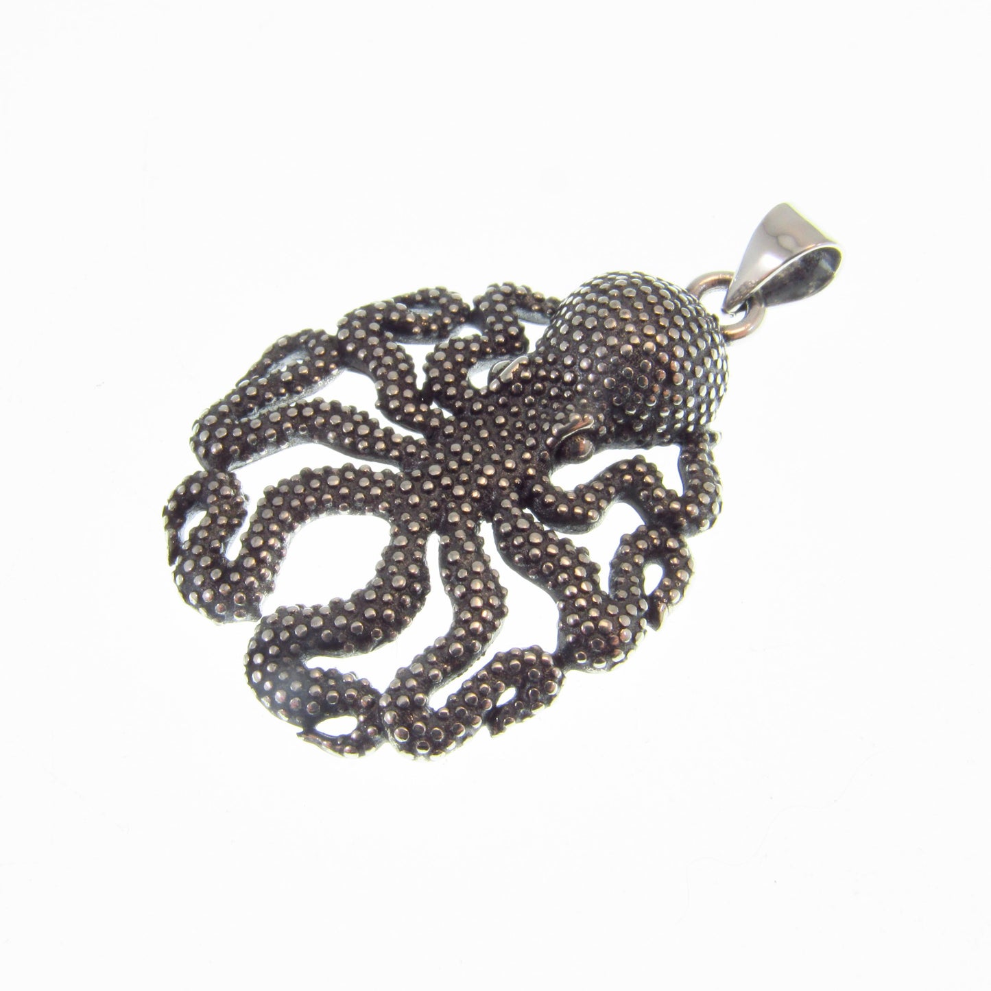 Solid 925 Sterling Silver Octopus Pendant – Kraken Jewelry for Men or Women, Nautical Tentacle Sea Creature Necklace Charm, Ocean Lover Gift