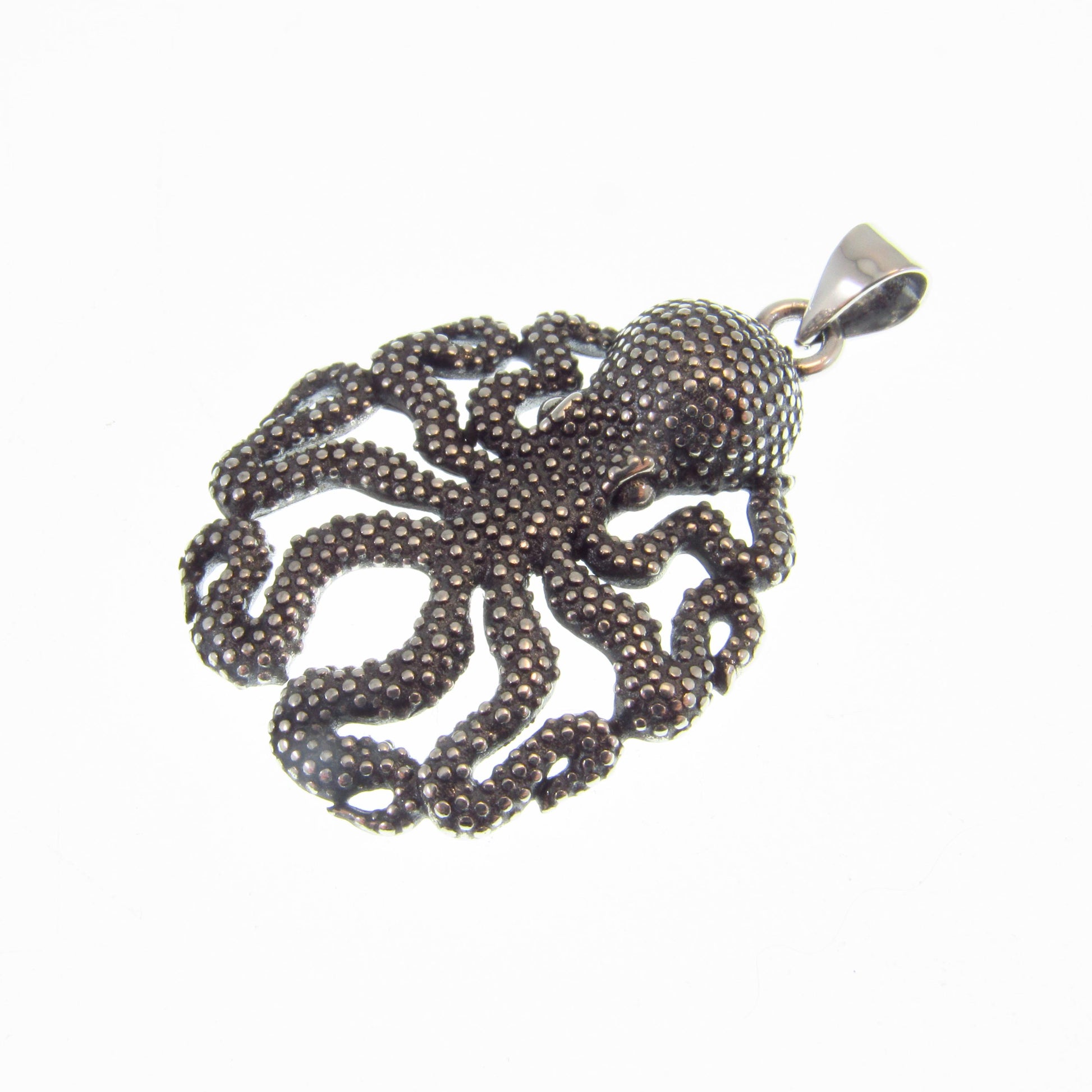 Solid 925 Sterling Silver Octopus Pendant – Kraken Jewelry for Men or Women, Nautical Tentacle Sea Creature Necklace Charm, Ocean Lover Gift