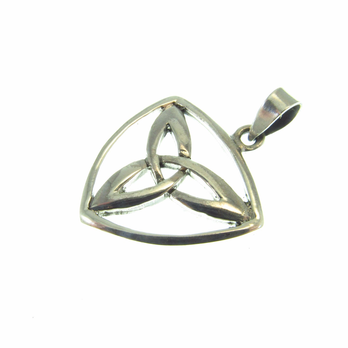 Solid 925 Sterling Silver Trinity Knot Pendant – Celtic Triquetra Jewelry – Interwoven Trinity Symbol - Necklace Charm, Irish Heritage Gift