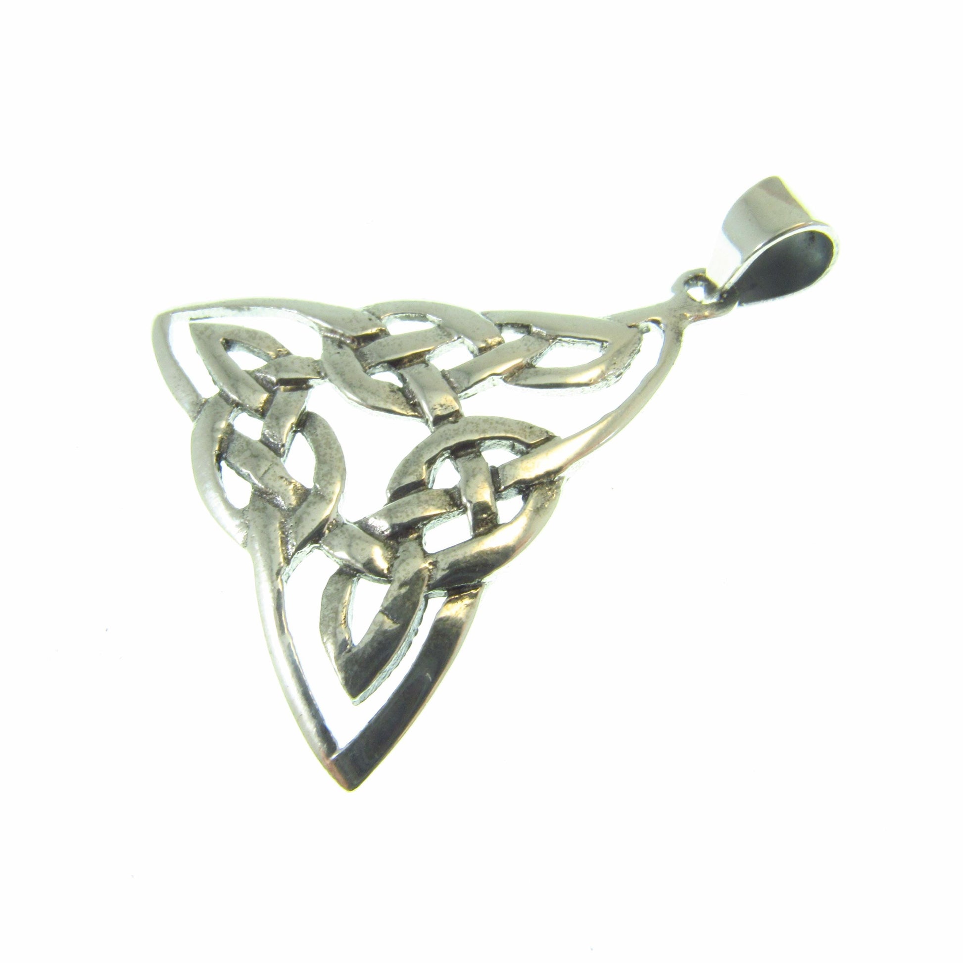 Solid 925 Sterling Silver Celtic Trinity Knot Pendant – Interwoven Triquetra Symbol – Pagan Amulet - Irish Heritage Gift - Necklace Pendant