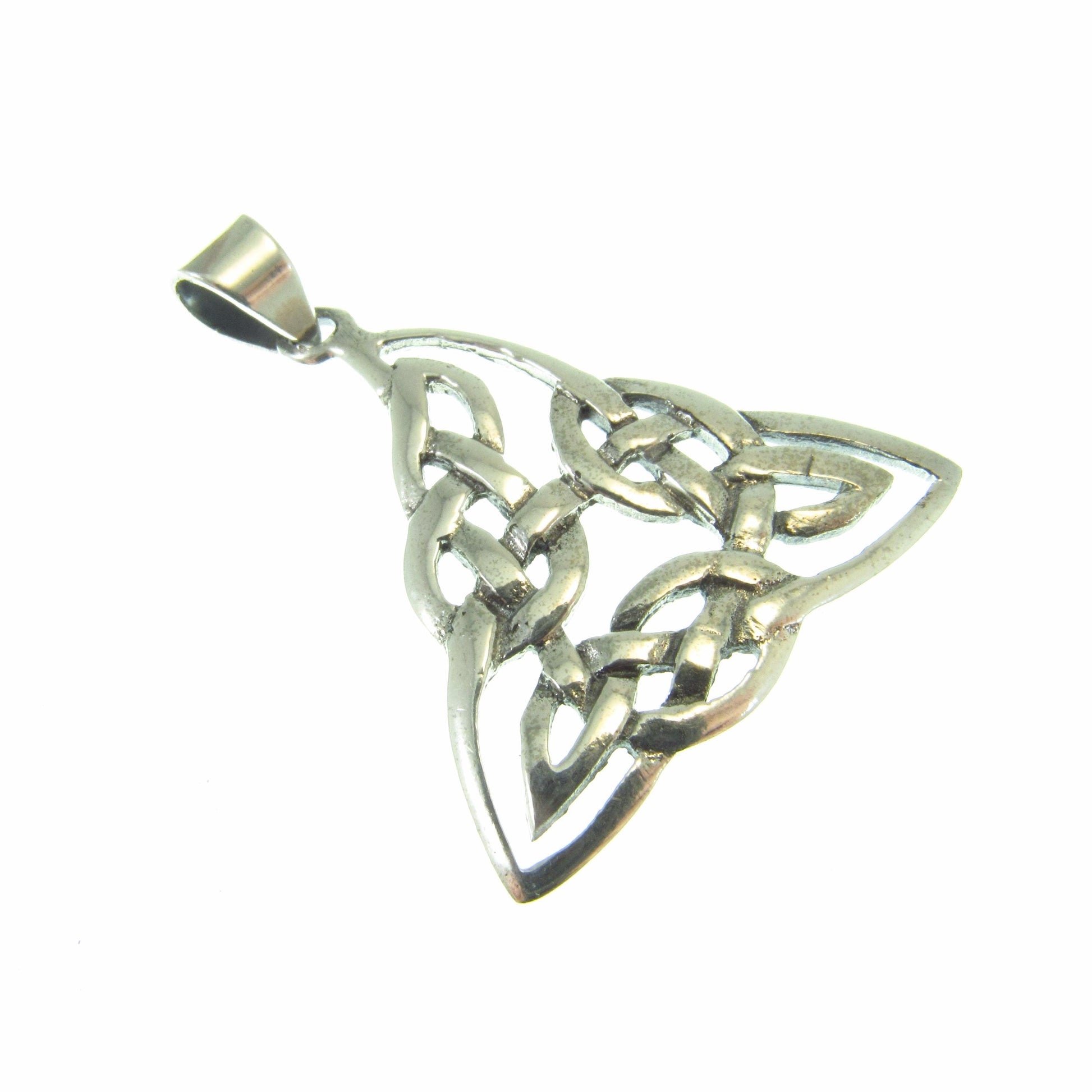 Solid 925 Sterling Silver Celtic Trinity Knot Pendant – Interwoven Triquetra Symbol – Pagan Amulet - Irish Heritage Gift - Necklace Pendant