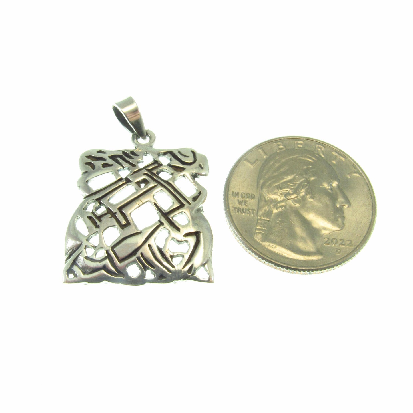 Solid Sterling Silver Celtic Maze Pendant – Abstract Knotwork Amulet – Pagan Wiccan Jewelry – Labyrinth Geometric Talisman - Necklace Charm