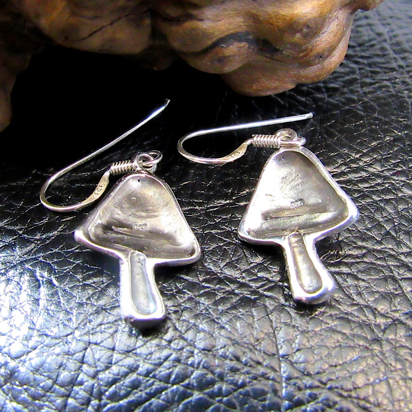 Solid 925 Sterling Silver Mushroom Earrings – Textured Toadstool Dangle Jewelry, Nature Lover Gift, Boho Festival Style, Fungi Earrings