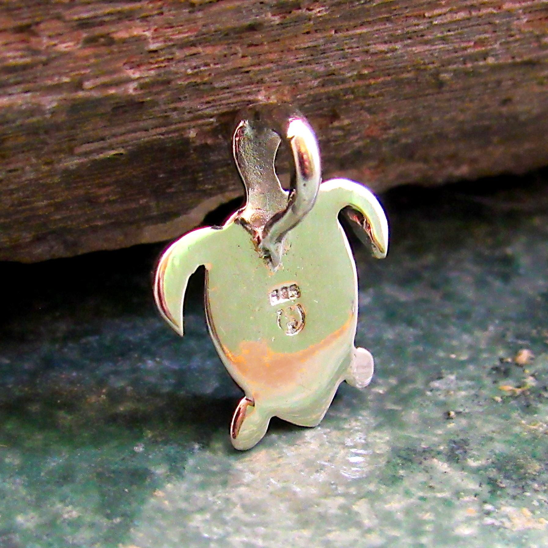 Solid 925 Sterling Silver Paua Shell Turtle Pendant – Sea Turtle Charm, Ocean Jewelry, Abalone Shell Charm, Nautical Gift for Beach Lovers
