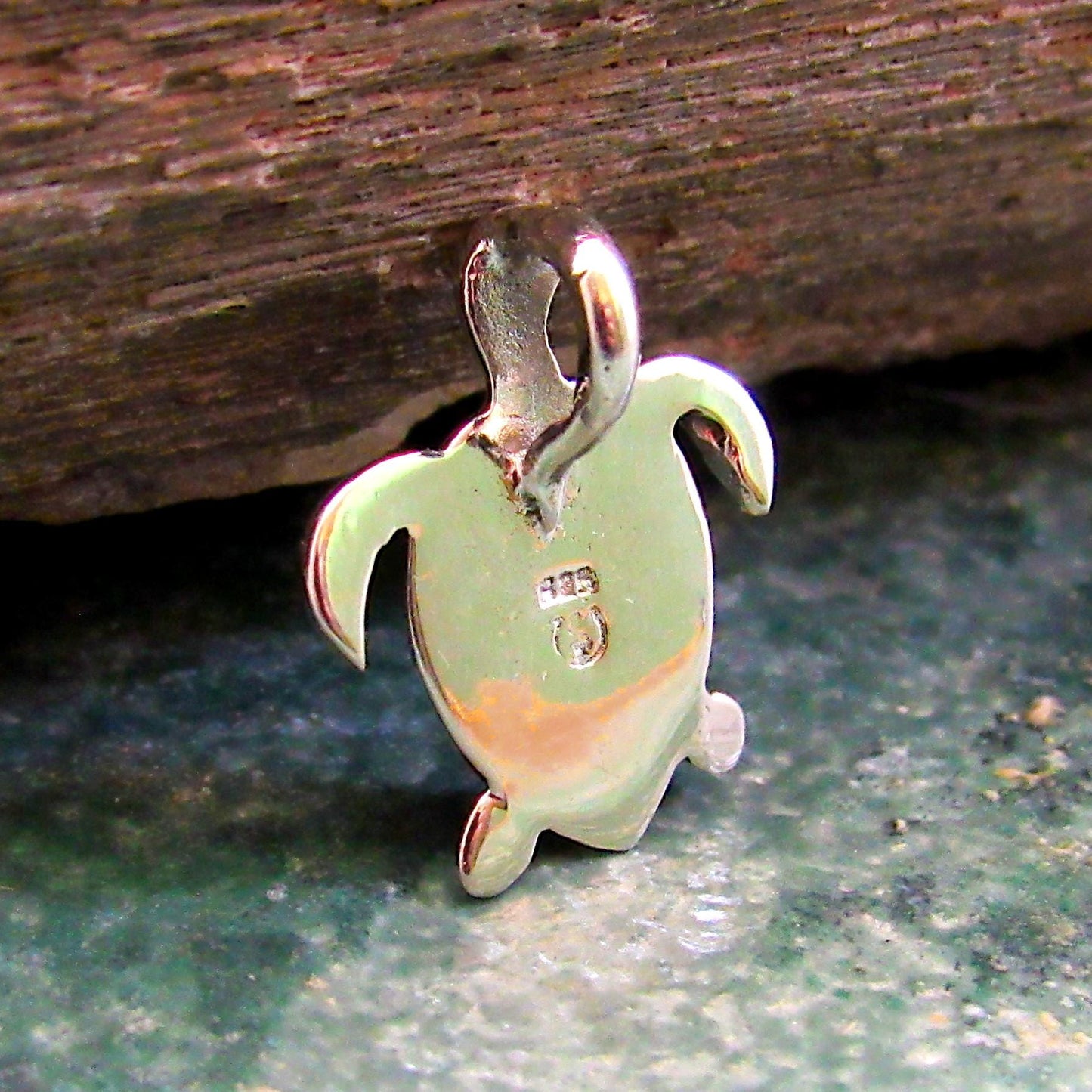 Solid 925 Sterling Silver Paua Shell Turtle Pendant – Sea Turtle Charm, Ocean Jewelry, Abalone Shell Charm, Nautical Gift for Beach Lovers