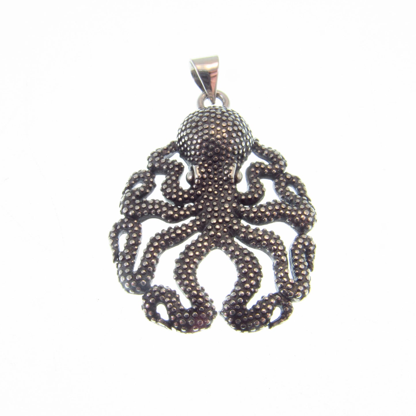 Solid 925 Sterling Silver Octopus Pendant – Kraken Jewelry for Men or Women, Nautical Tentacle Sea Creature Necklace Charm, Ocean Lover Gift