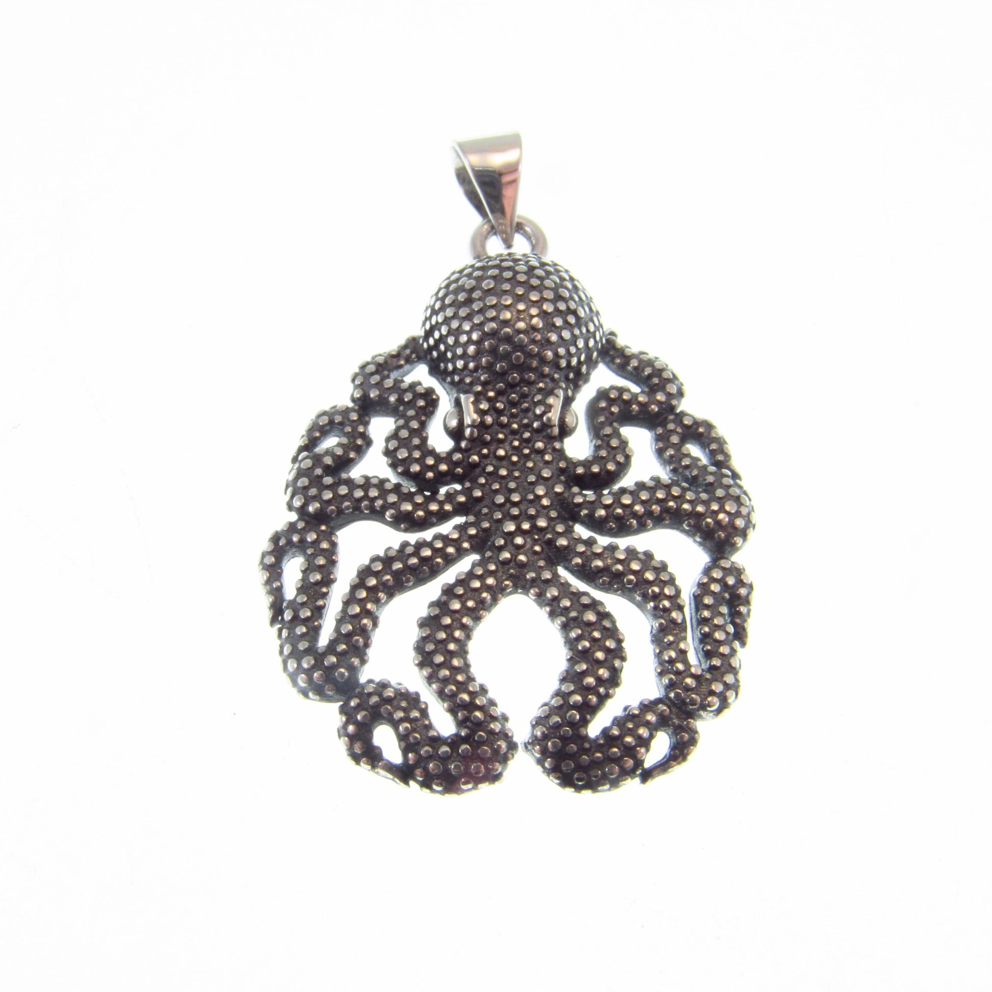 Solid 925 Sterling Silver Octopus Pendant – Kraken Jewelry for Men or Women, Nautical Tentacle Sea Creature Necklace Charm, Ocean Lover Gift