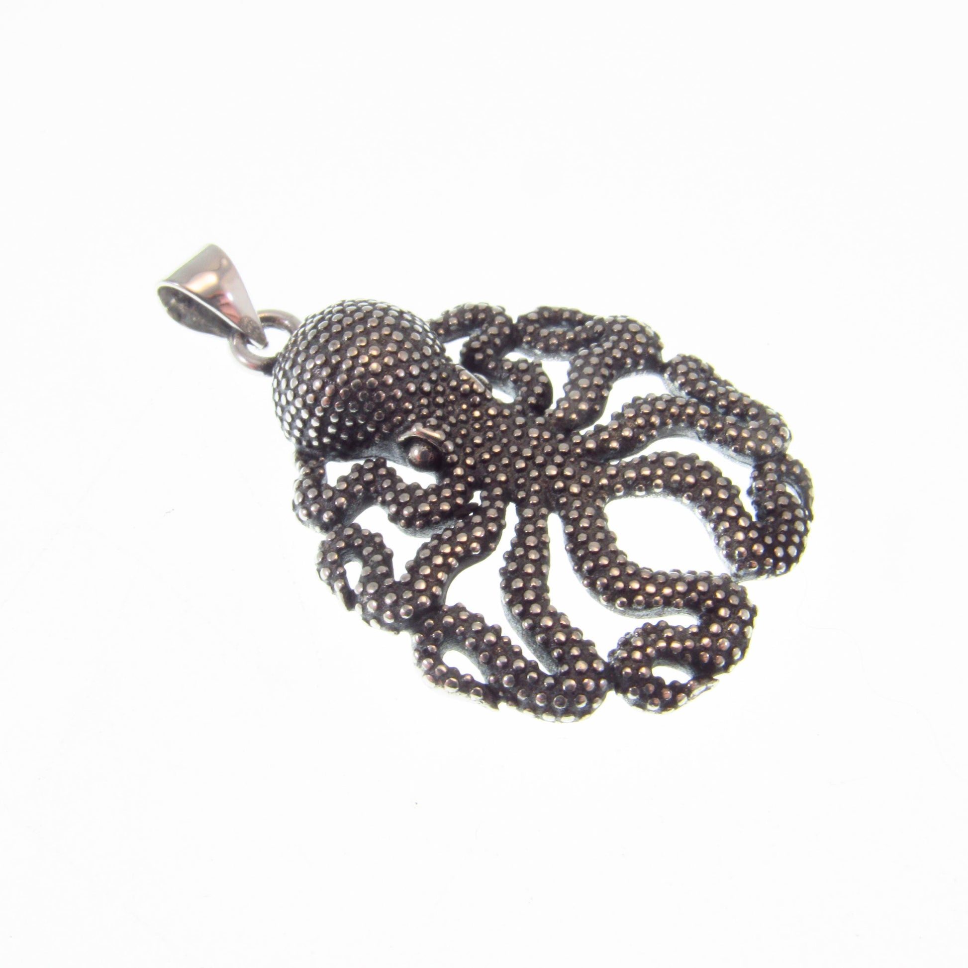 Solid 925 Sterling Silver Octopus Pendant – Kraken Jewelry for Men or Women, Nautical Tentacle Sea Creature Necklace Charm, Ocean Lover Gift