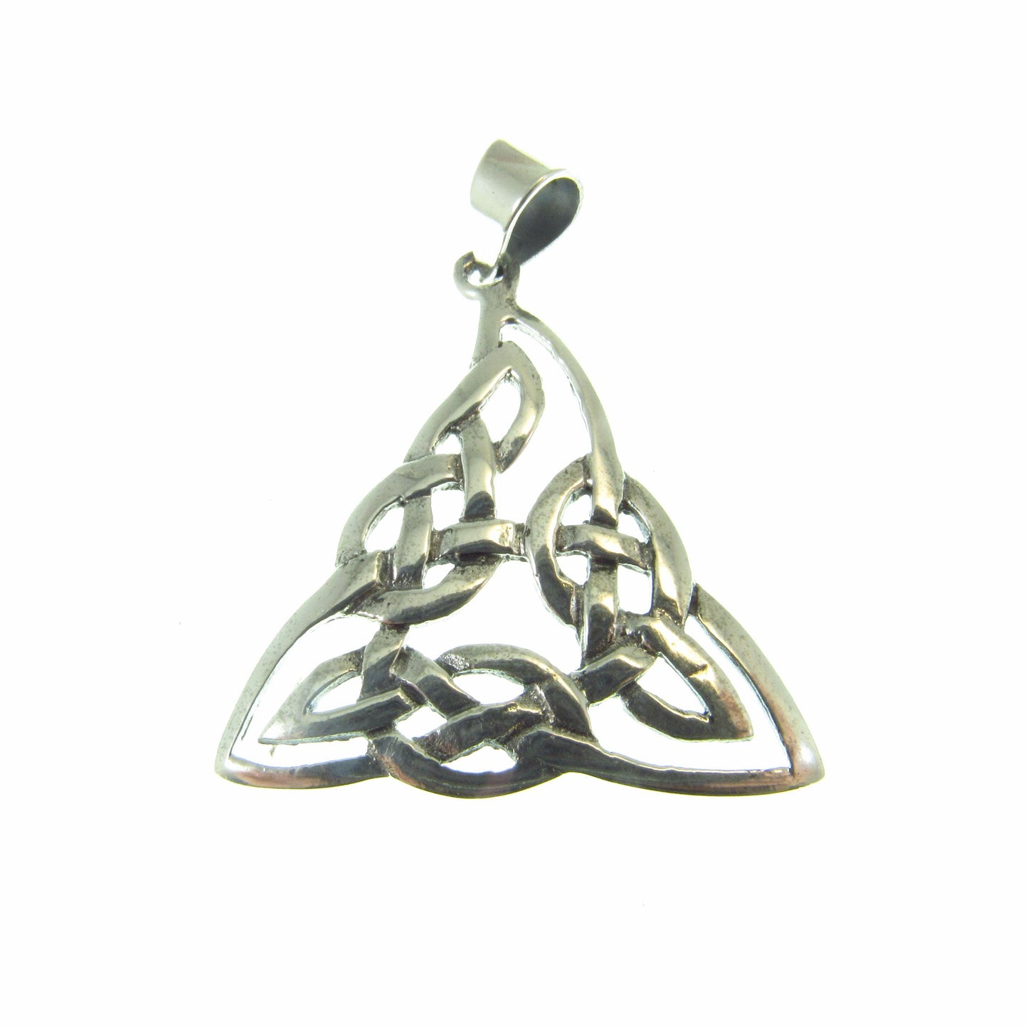Solid 925 Sterling Silver Celtic Trinity Knot Pendant – Interwoven Triquetra Symbol – Pagan Amulet - Irish Heritage Gift - Necklace Pendant