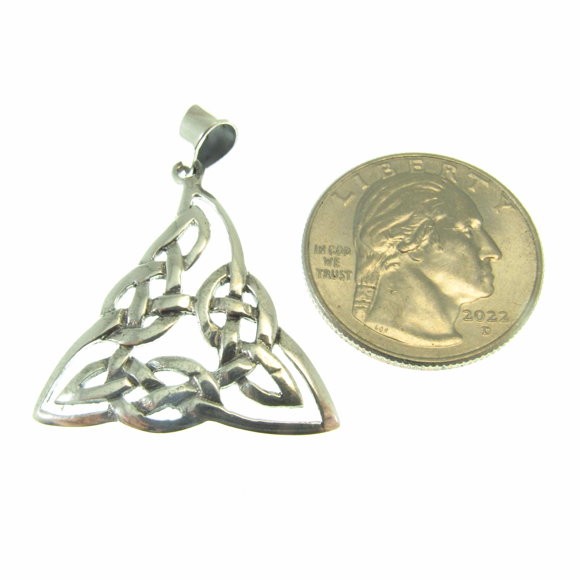 Solid 925 Sterling Silver Celtic Trinity Knot Pendant – Interwoven Triquetra Symbol – Pagan Amulet - Irish Heritage Gift - Necklace Pendant