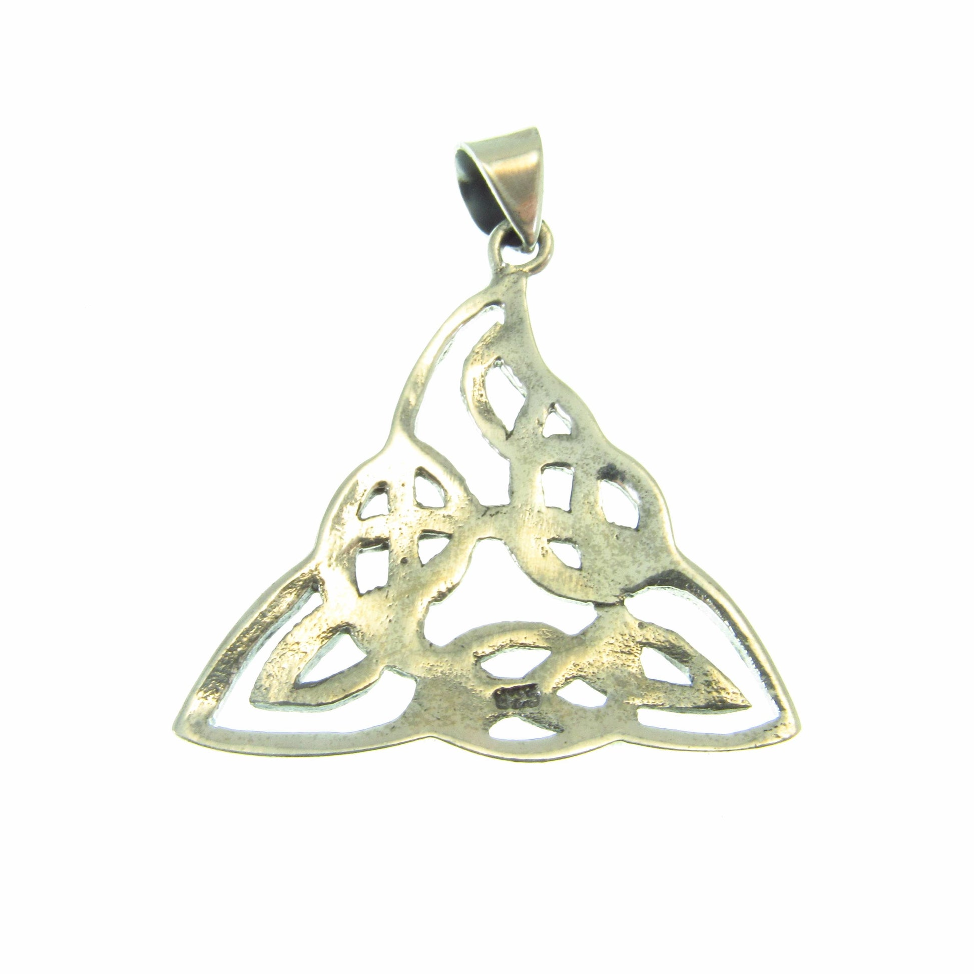 Solid 925 Sterling Silver Celtic Trinity Knot Pendant – Interwoven Triquetra Symbol – Pagan Amulet - Irish Heritage Gift - Necklace Pendant