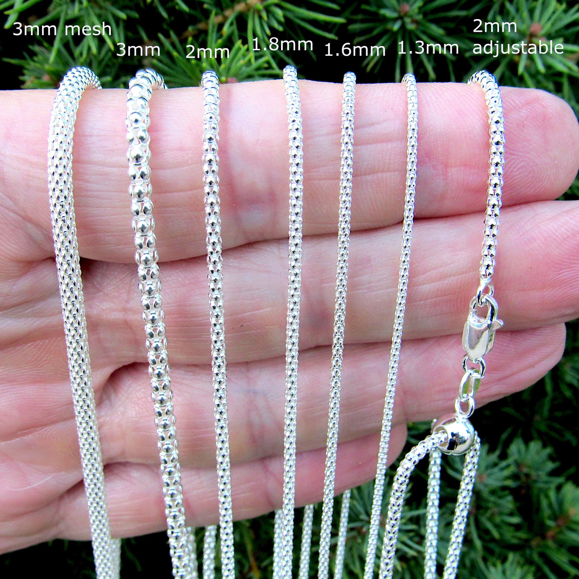 Solid 925 Sterling Silver Italian Popcorn Chain Necklace, Garland Link, Women's Coreana Chain, Layering Charm Chain, Jewelry Gift for Her