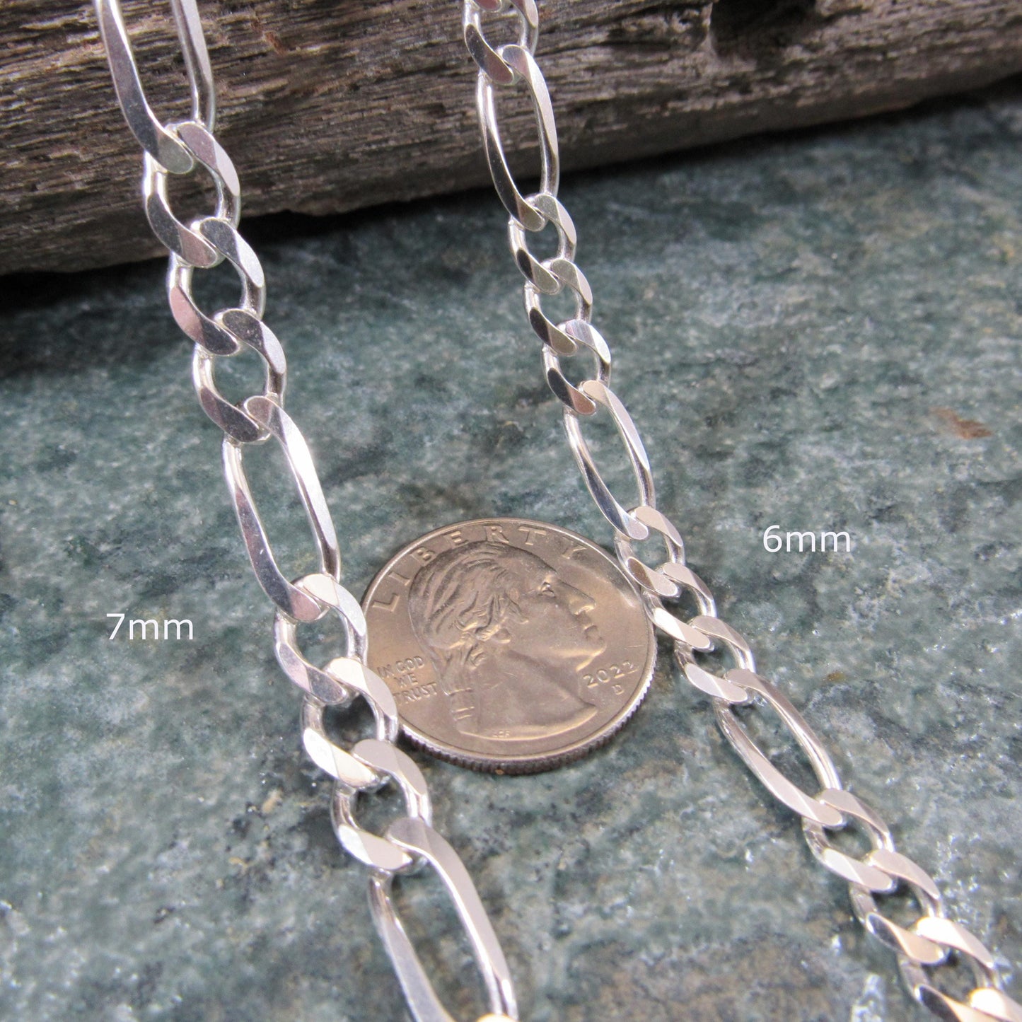 Men's Italian Figaro Link Necklace Chain, Solid 925 Sterling Silver, Made in Italy, Urban Streetwear Jewelry, Unisex Necklace for Women, Men