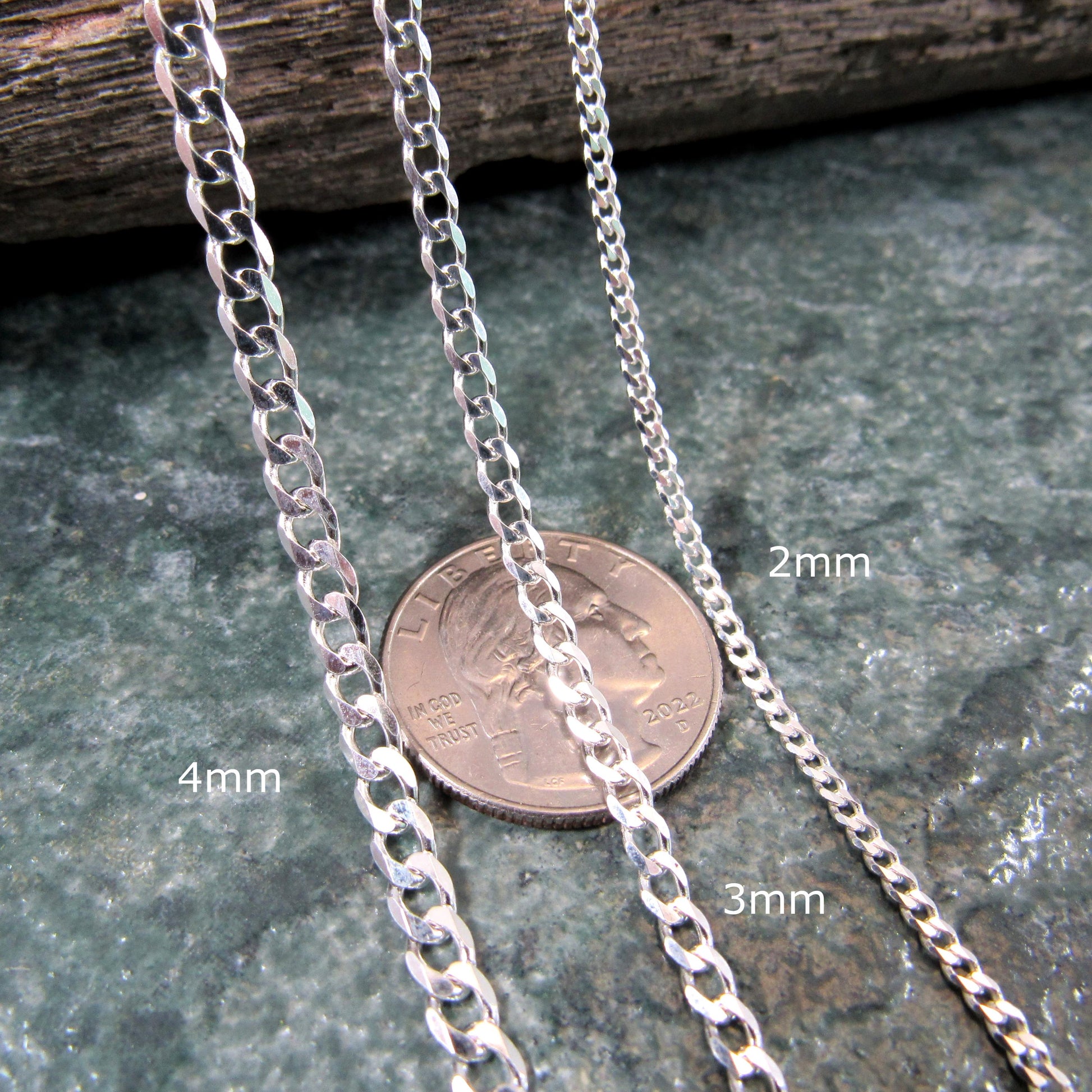 Solid 925 Sterling Silver Curb Chain Necklace or Bracelet, Heavy Cuban Link Chains for Men, Dainty Unisex Jewelry for Women, Made in Italy