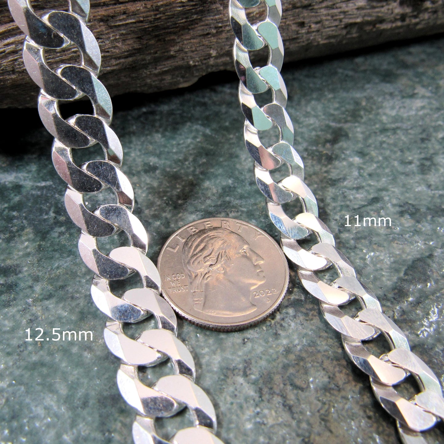 Solid 925 Sterling Silver Curb Chain Bracelet, Heavy Cuban Link Wristwear Chains for Men, Dainty Unisex Jewelry for Women, Made in Italy