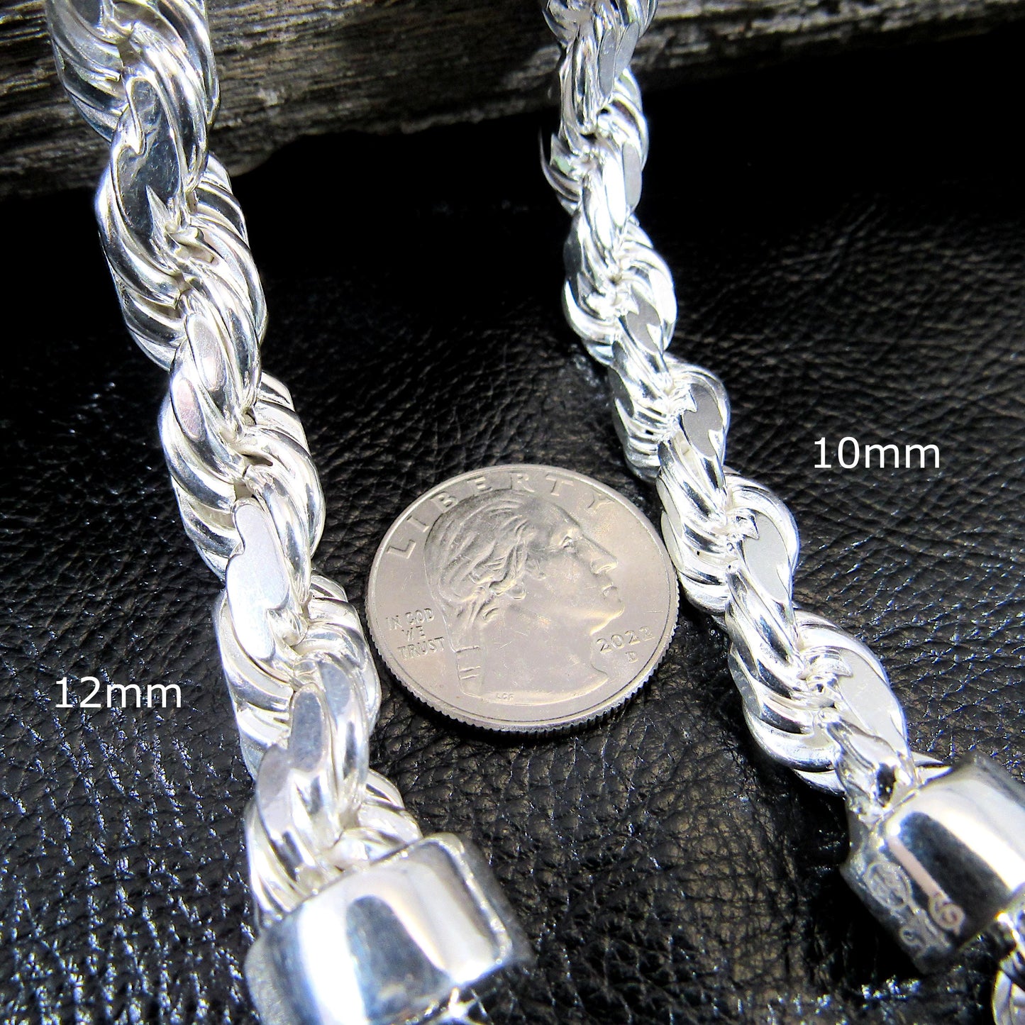 Solid 925 Sterling Silver Italian Rope Chain Bracelet, Diamond Cut Wristwear Jewelry, Chunky for Men / Dainty for Women, Made in Italy